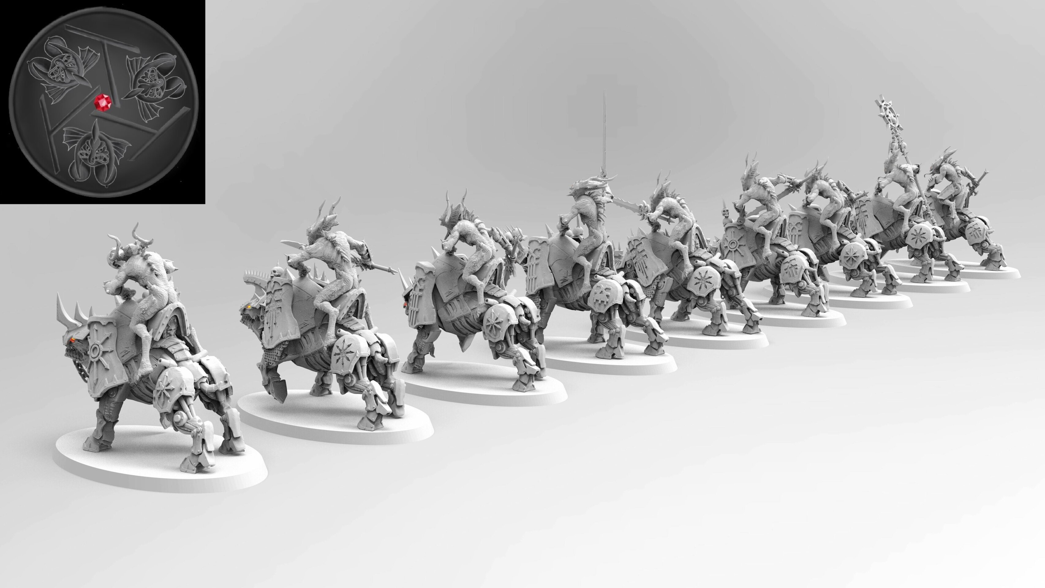 Bloodcrushers  (emang) chaos daemons - wargames - resin miniatures - 28 mm - 4