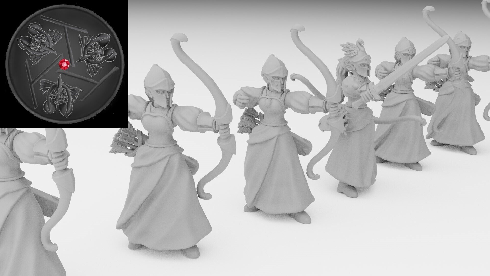 Archers (ilhadiel) high elves - wargames - resin miniatures - 28 mm - 2