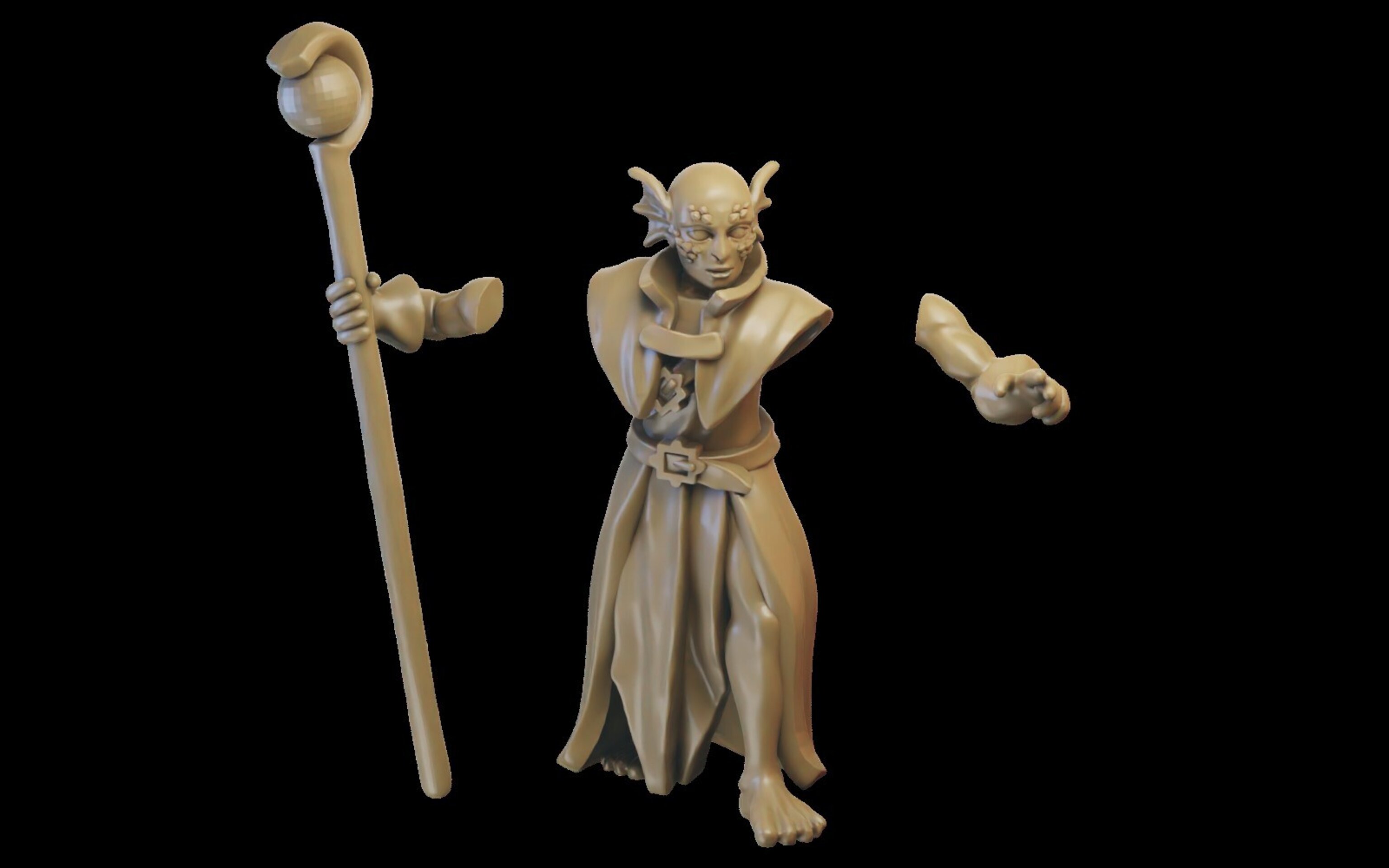 Sorcerer on foot (ilhadiel) naiads - wargames - resin miniatures - 28 mm - 5