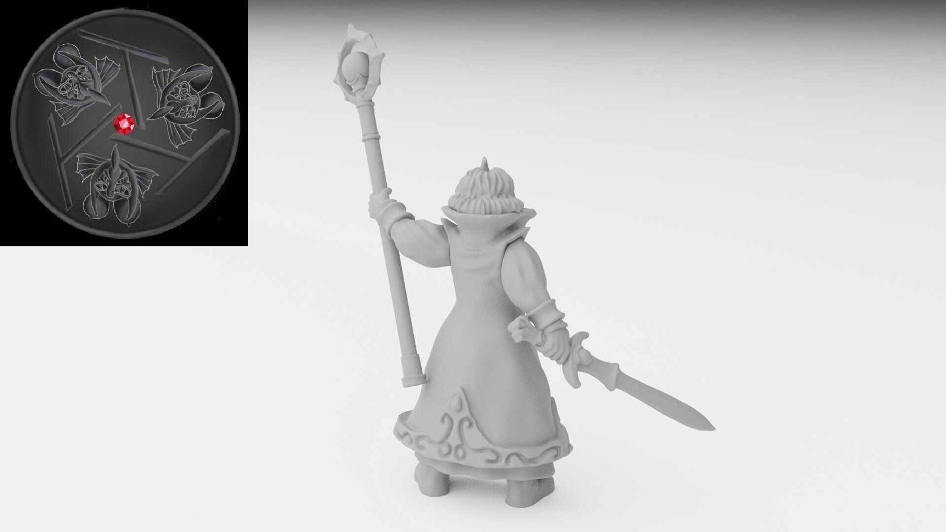 Mage on foot (ilhadiel) high elves - wargames - resin miniatures - 28 mm - 2