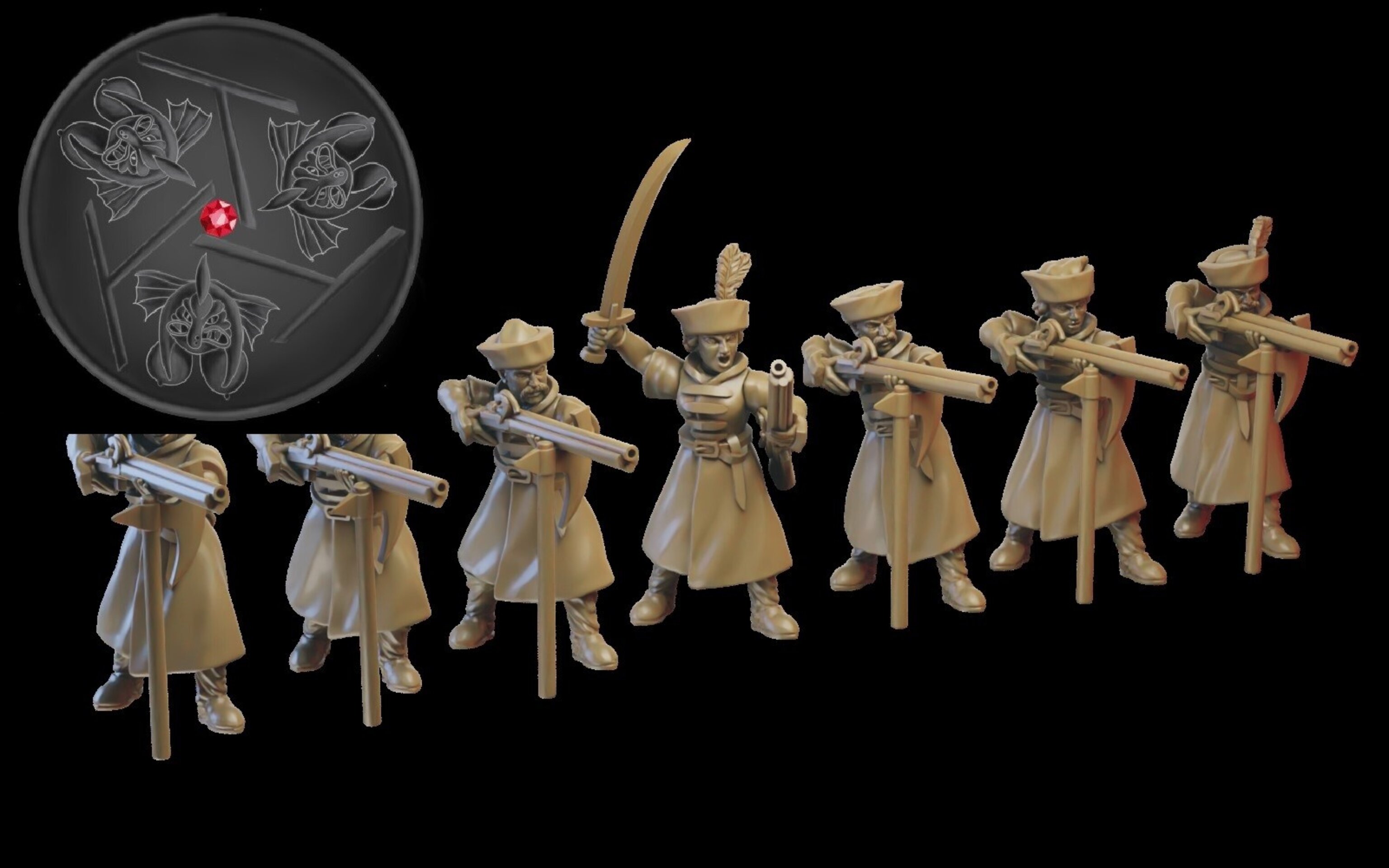 Streltsis (ilhadiel) kislev - wargames - resin miniatures - 28 mm - 1