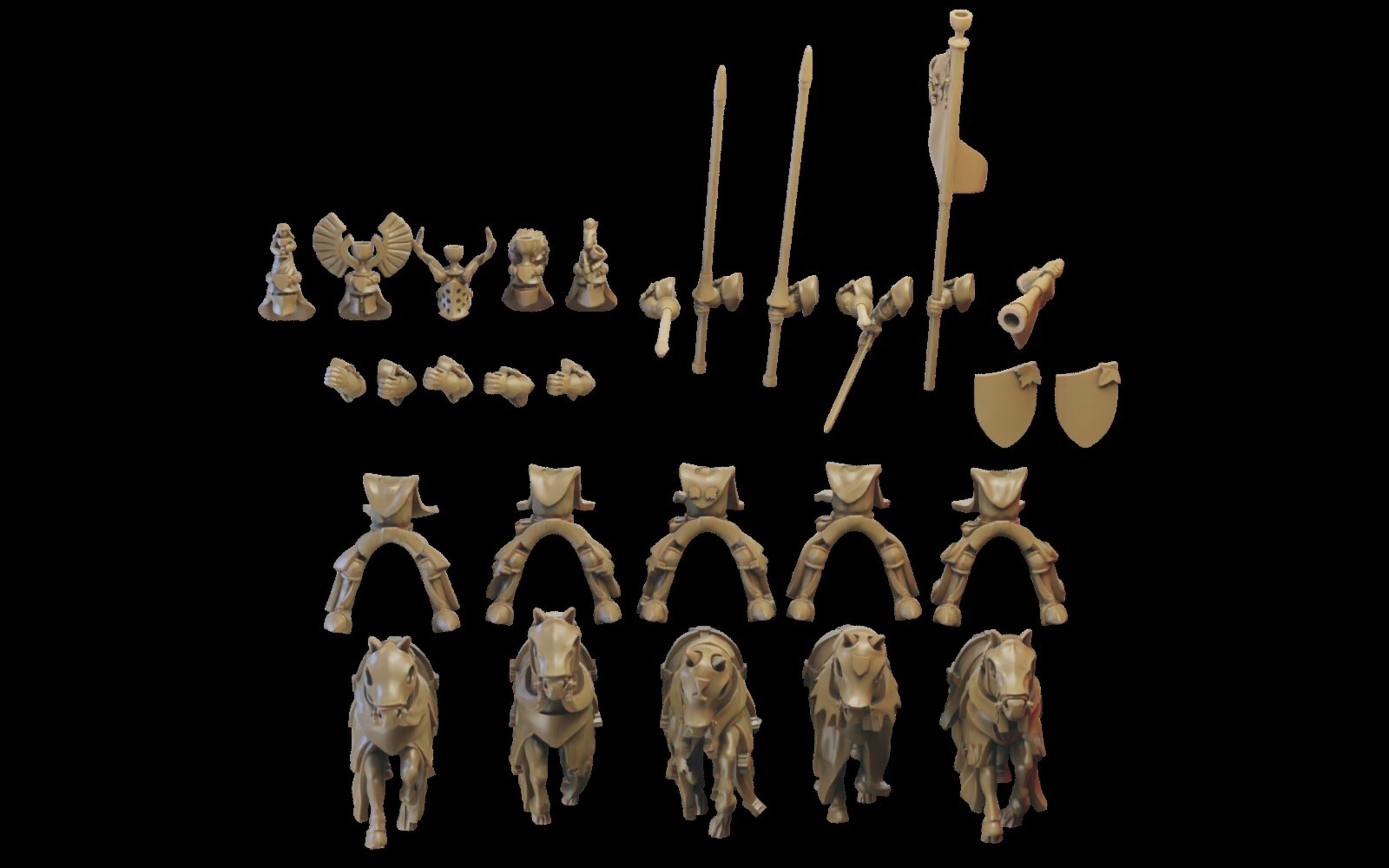 Grail Knights (ilhadiel) bretonnia - wargames - resin miniatures - 28 mm - 3