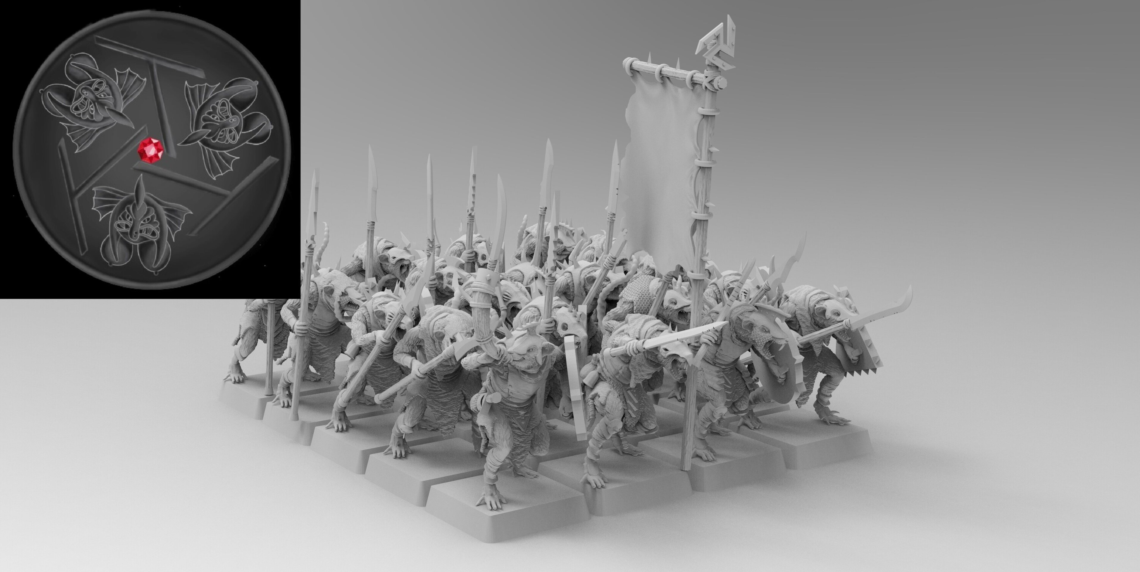 Clanrats (emang) skavens - wargames - resin miniatures - 28 mm - 3