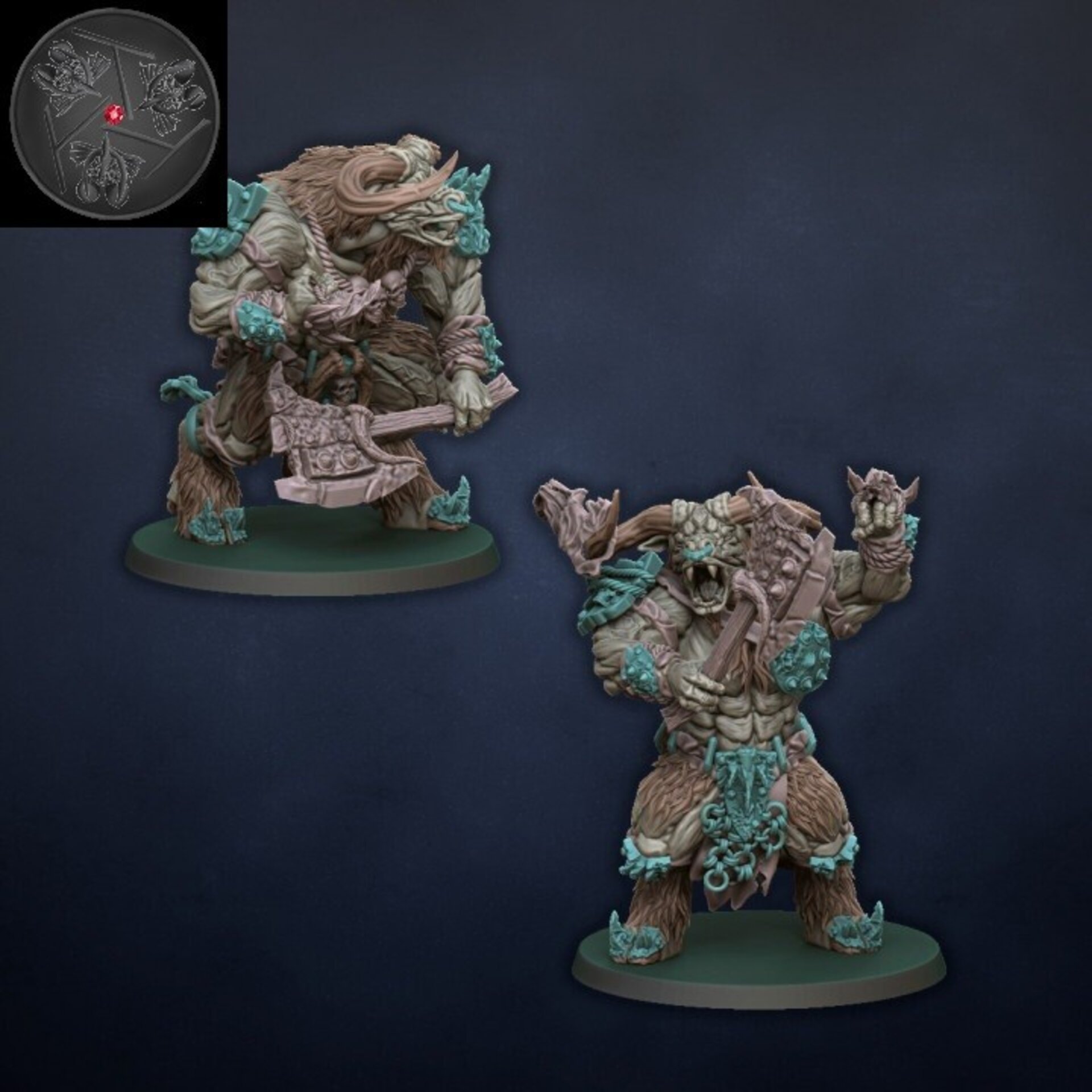 Bullgors  (dragons lake) beastmen - wargames - resin miniatures - 28 mm - 4