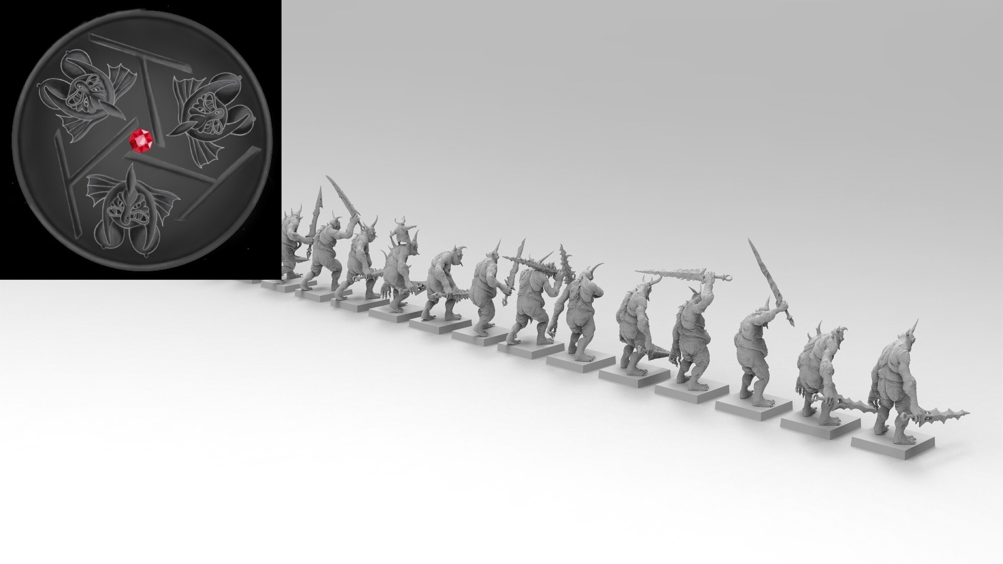 Plaguebearers (emang) chaos daemons - wargames - resin miniatures - 28 mm - 4