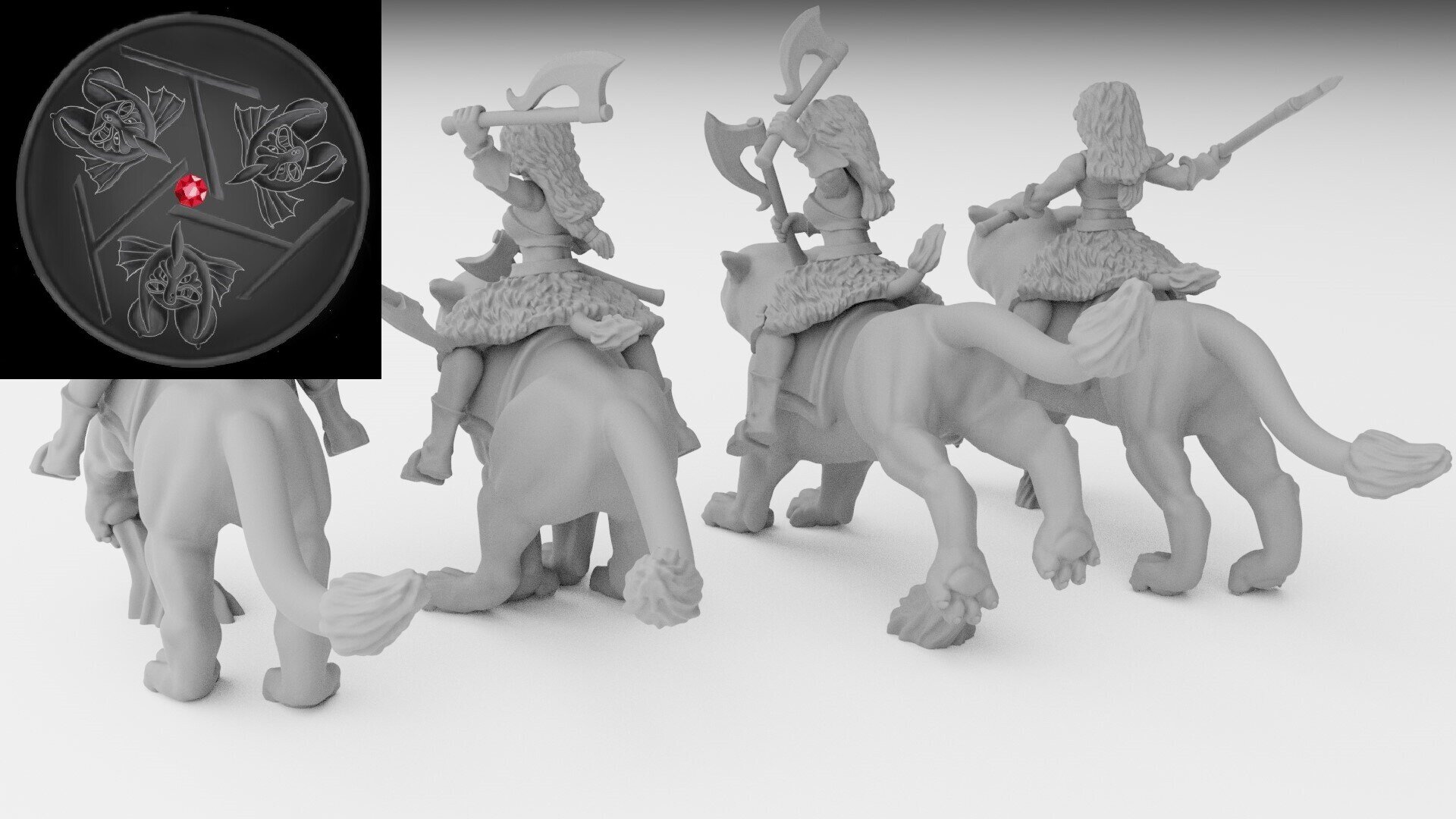 Lioness Riders (ilhadiel) high elves - wargames - resin miniatures - 28 mm - 2