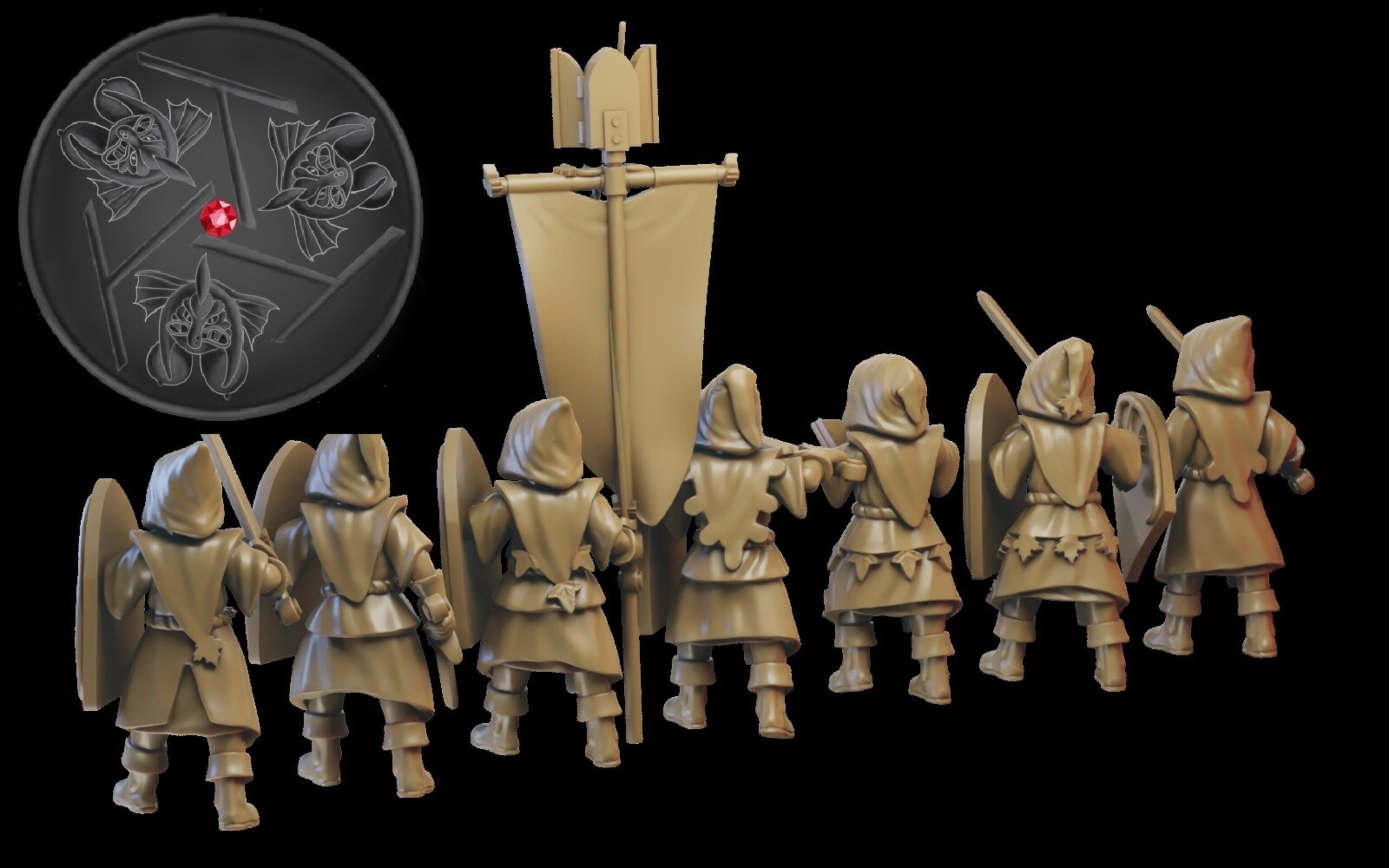 Forest Pilgrims (ilhadiel) bretonnia - wargames - resin miniatures - 28 mm - 2