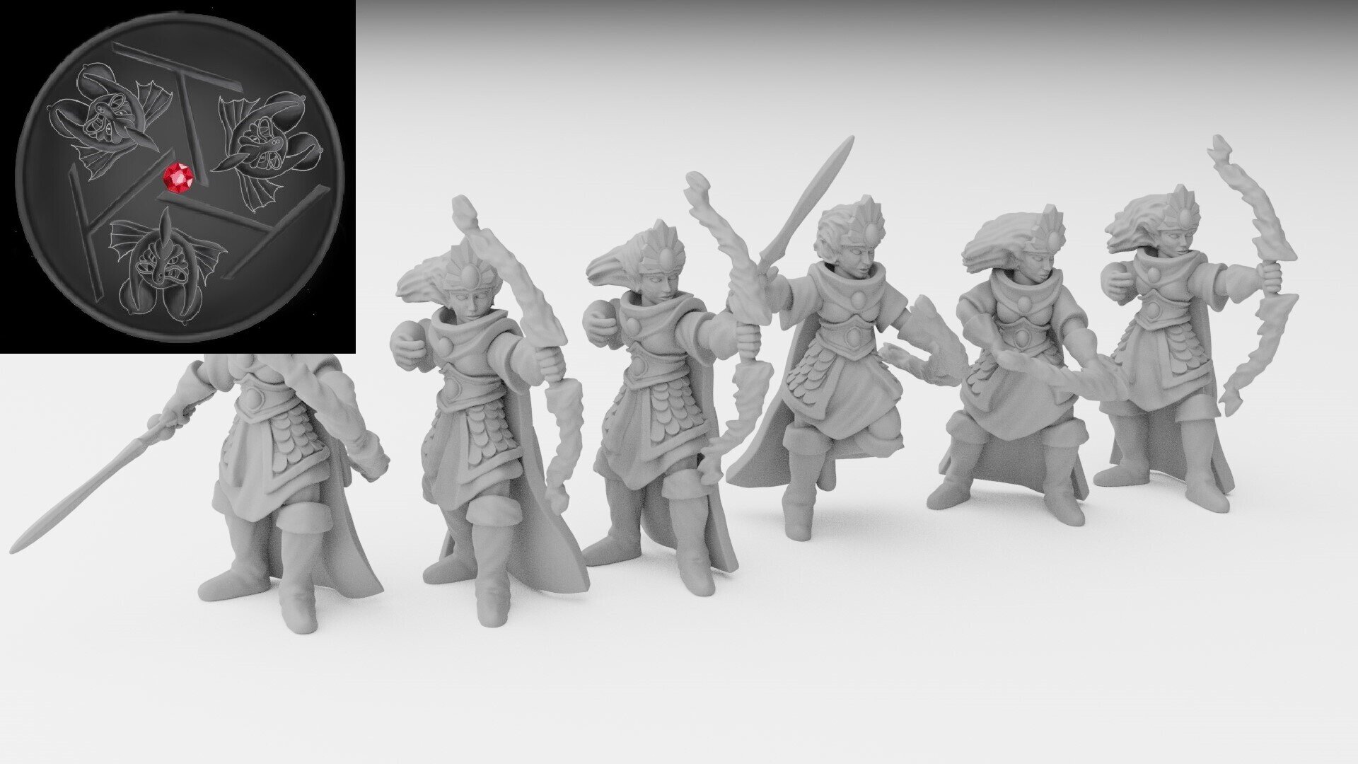 Sisters (ilhadiel) high elves - wargames - resin miniatures - 28 mm - 1