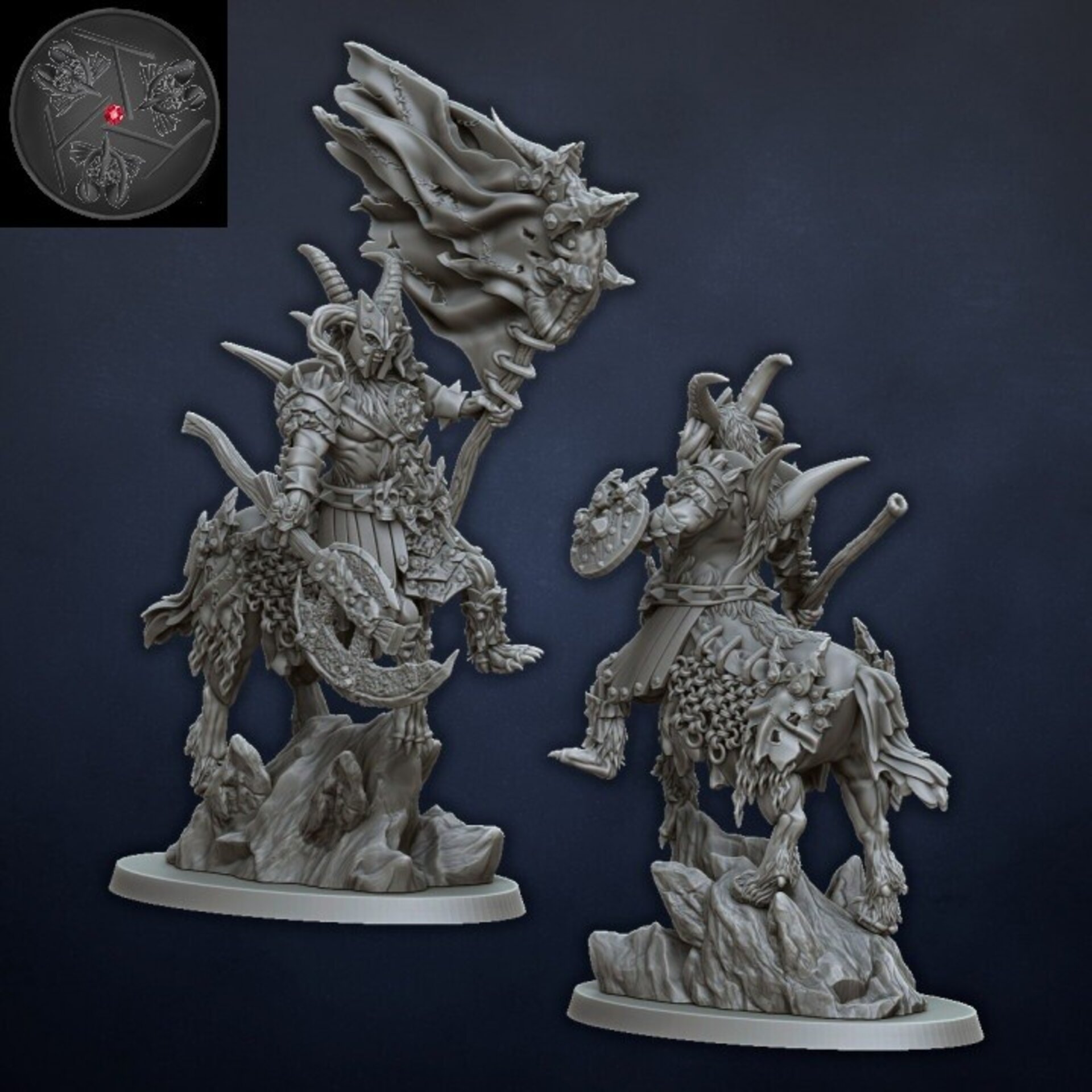 Centigor Hero (dragons lake) beastmen - wargames - resin miniatures - 28 mm - 4