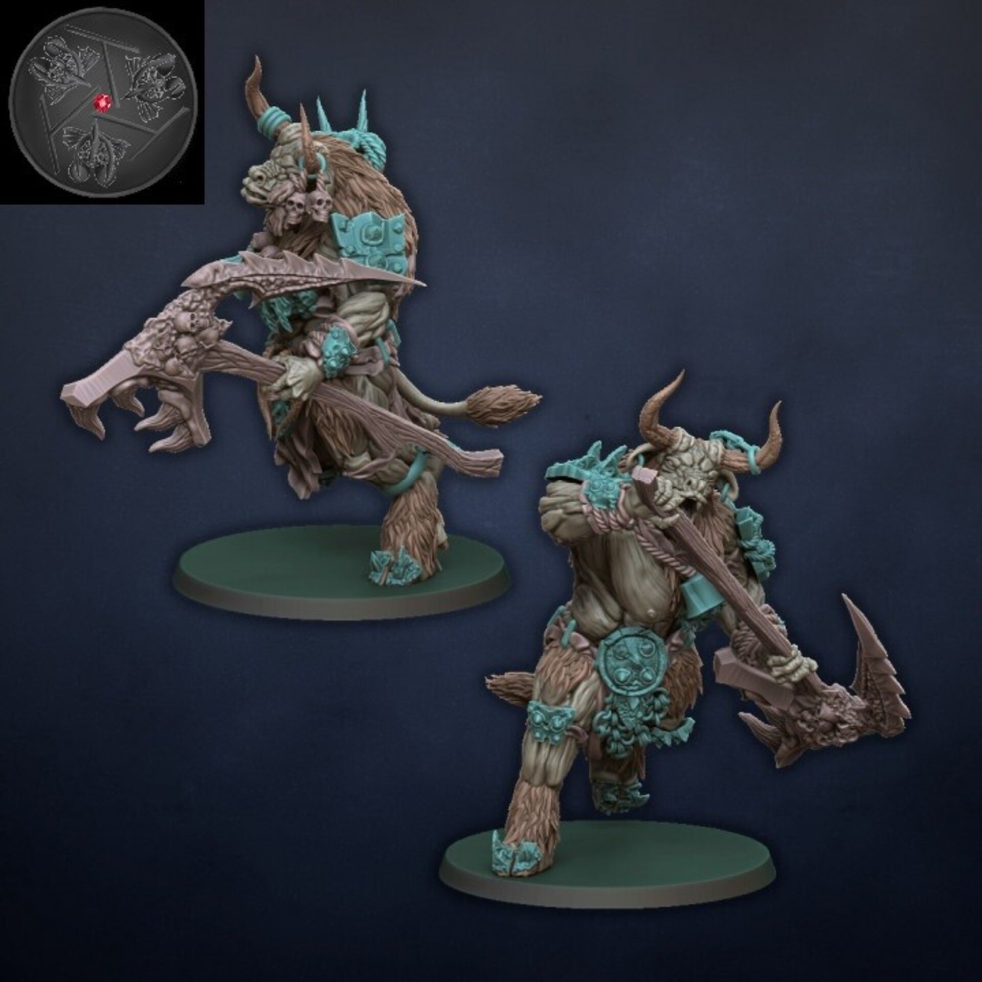 Bullgors  (dragons lake) beastmen - wargames - resin miniatures - 28 mm - 5