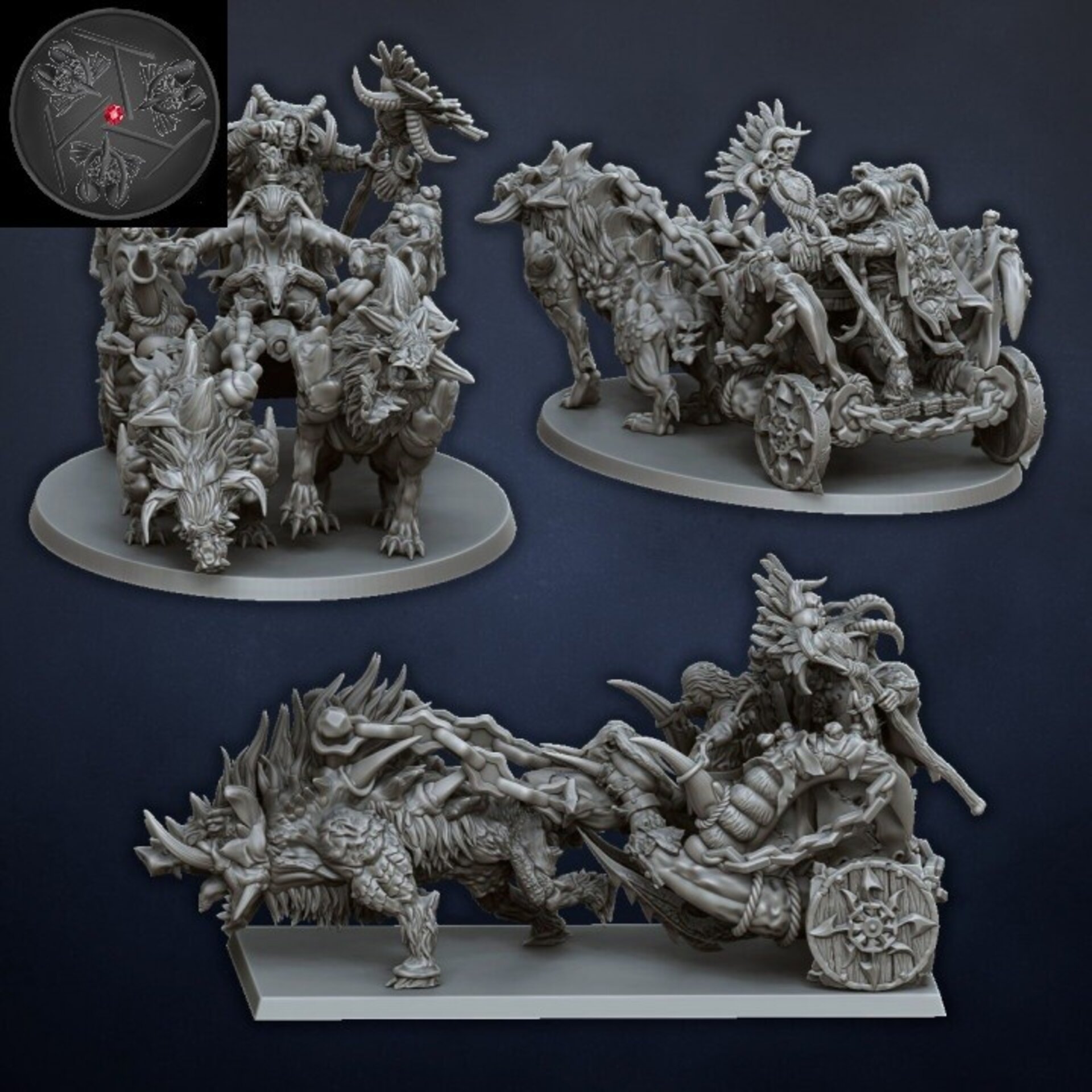 Bray Shaman (dragons lake) beastmen - wargames - resin miniatures - 28 mm - 7
