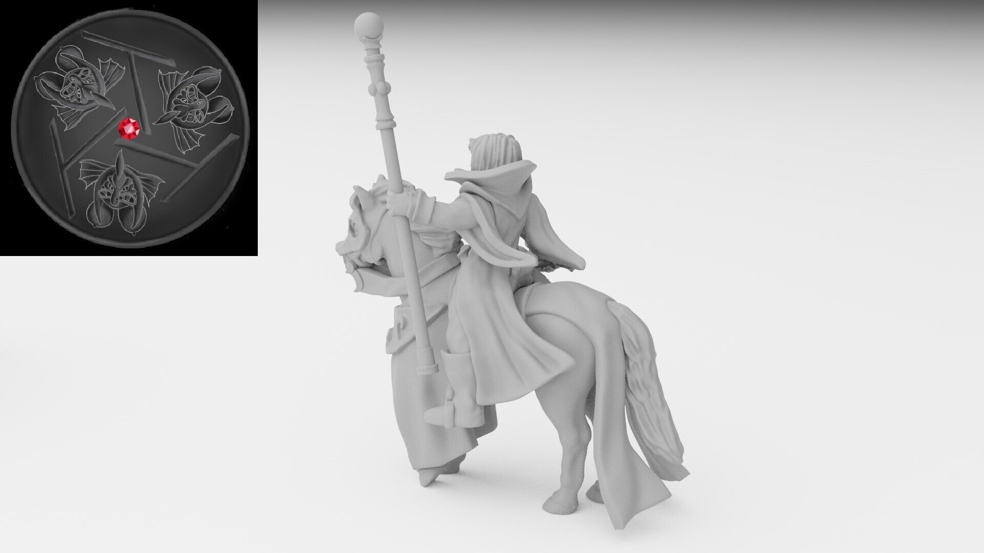 Mage on horse (ilhadiel) high elves - wargames - resin miniatures - 28 mm - 2