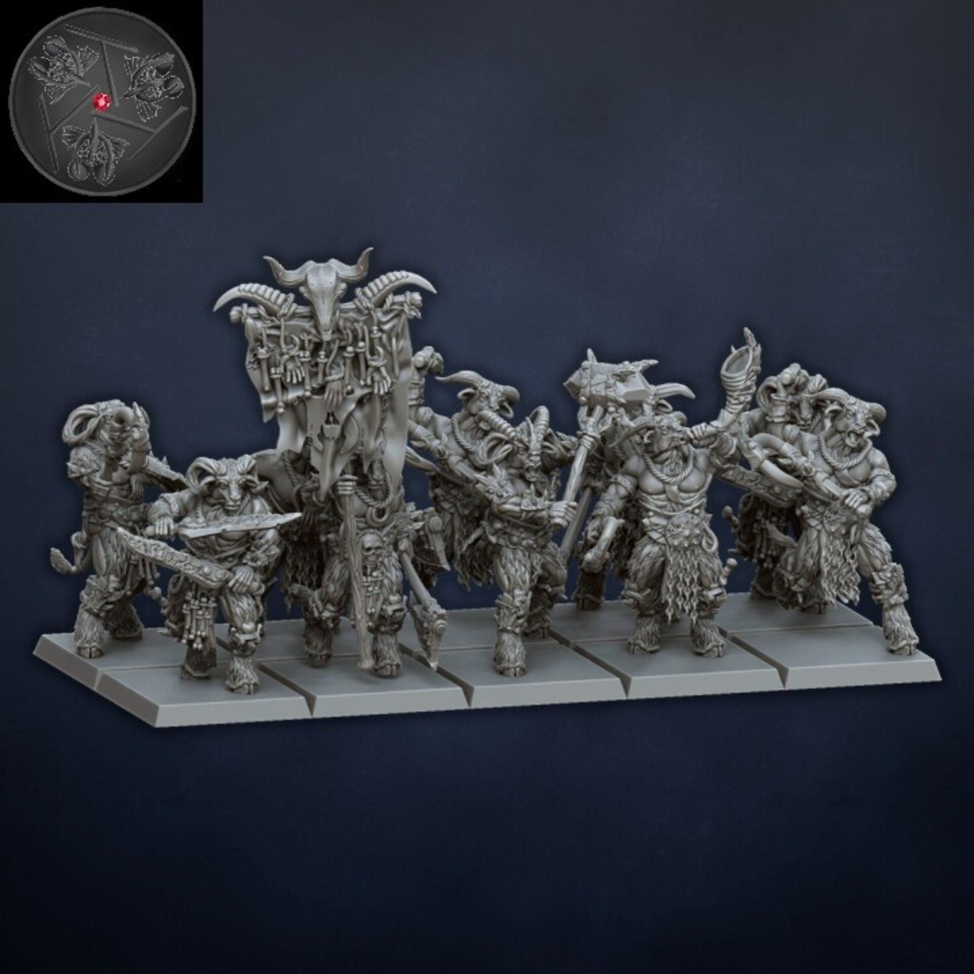 Gors (dragons lake) beastmen - wargames - resin miniatures - 28 mm - 4