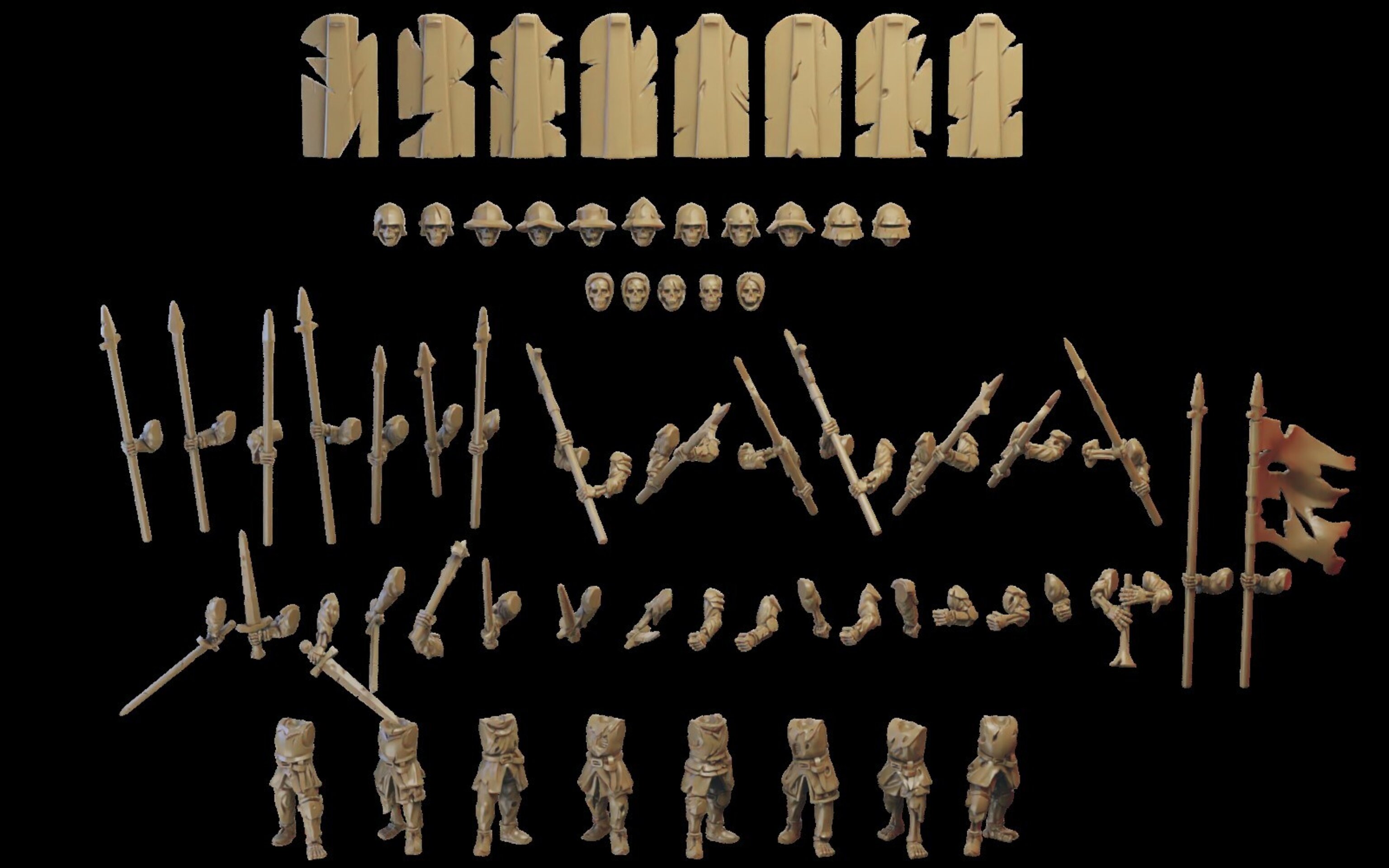 Skeleton Warriors (ilhadiel) vampire counts - resin miniatures - 28 mm - 4