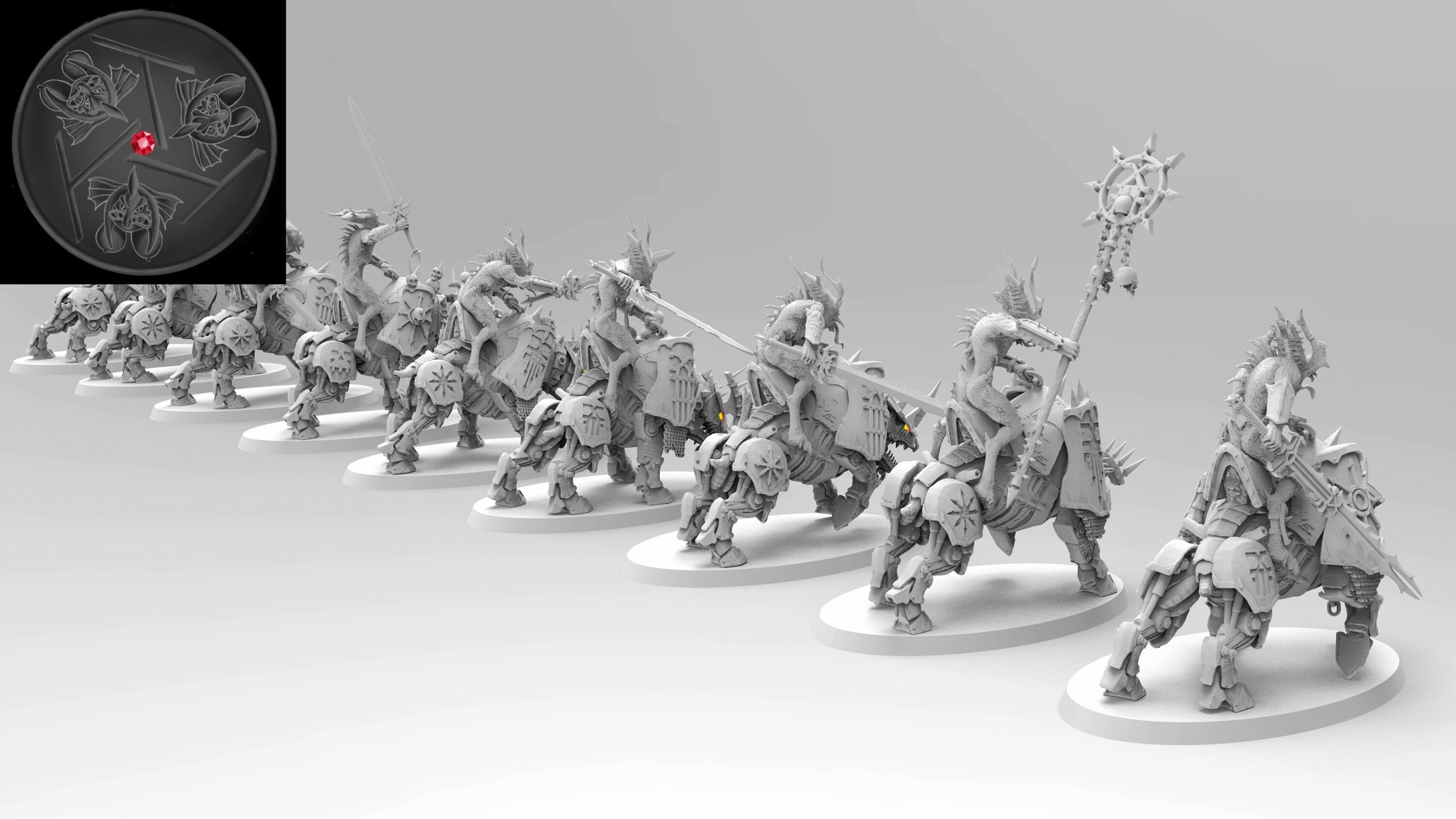 Bloodcrushers  (emang) chaos daemons - wargames - resin miniatures - 28 mm - 5