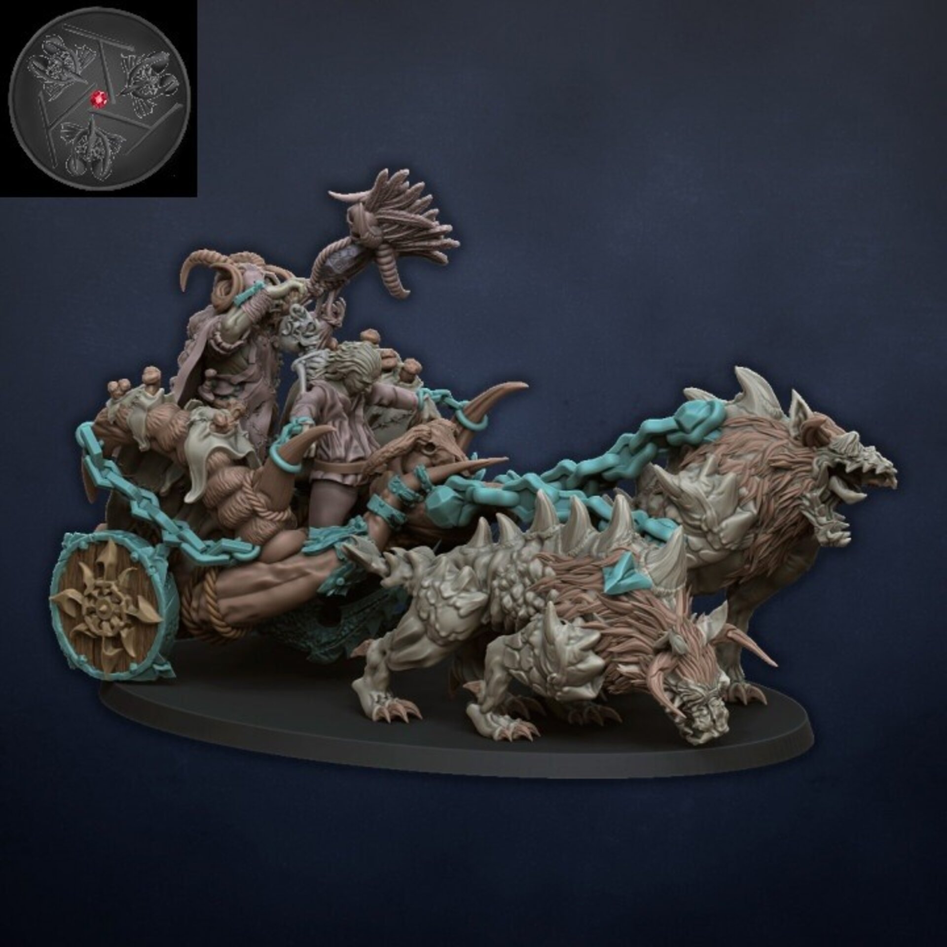 Bray Shaman (dragons lake) beastmen - wargames - resin miniatures - 28 mm - 3