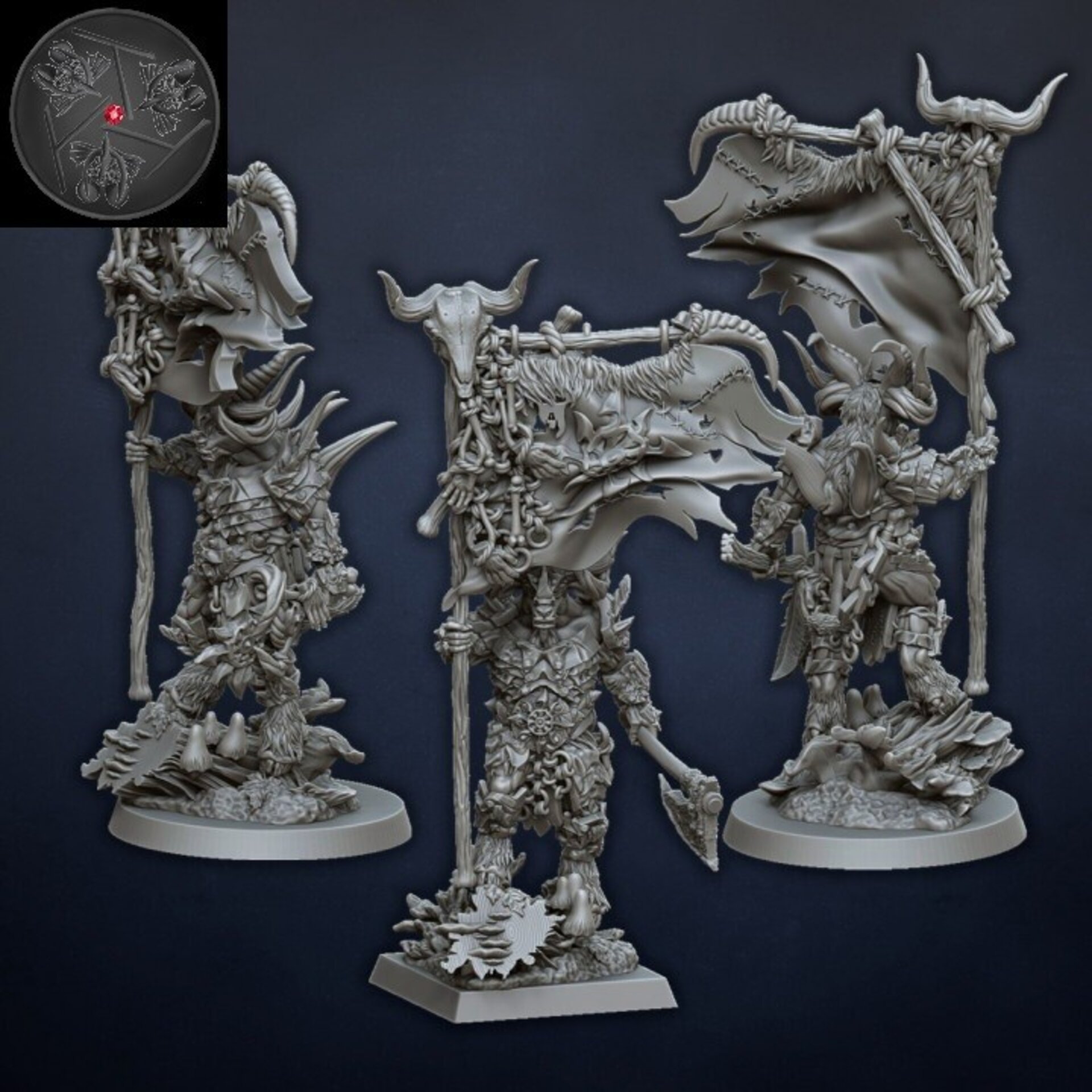 Wargor on foot (dragons lake) beastmen - wargames - resin miniatures - 28 mm - 3