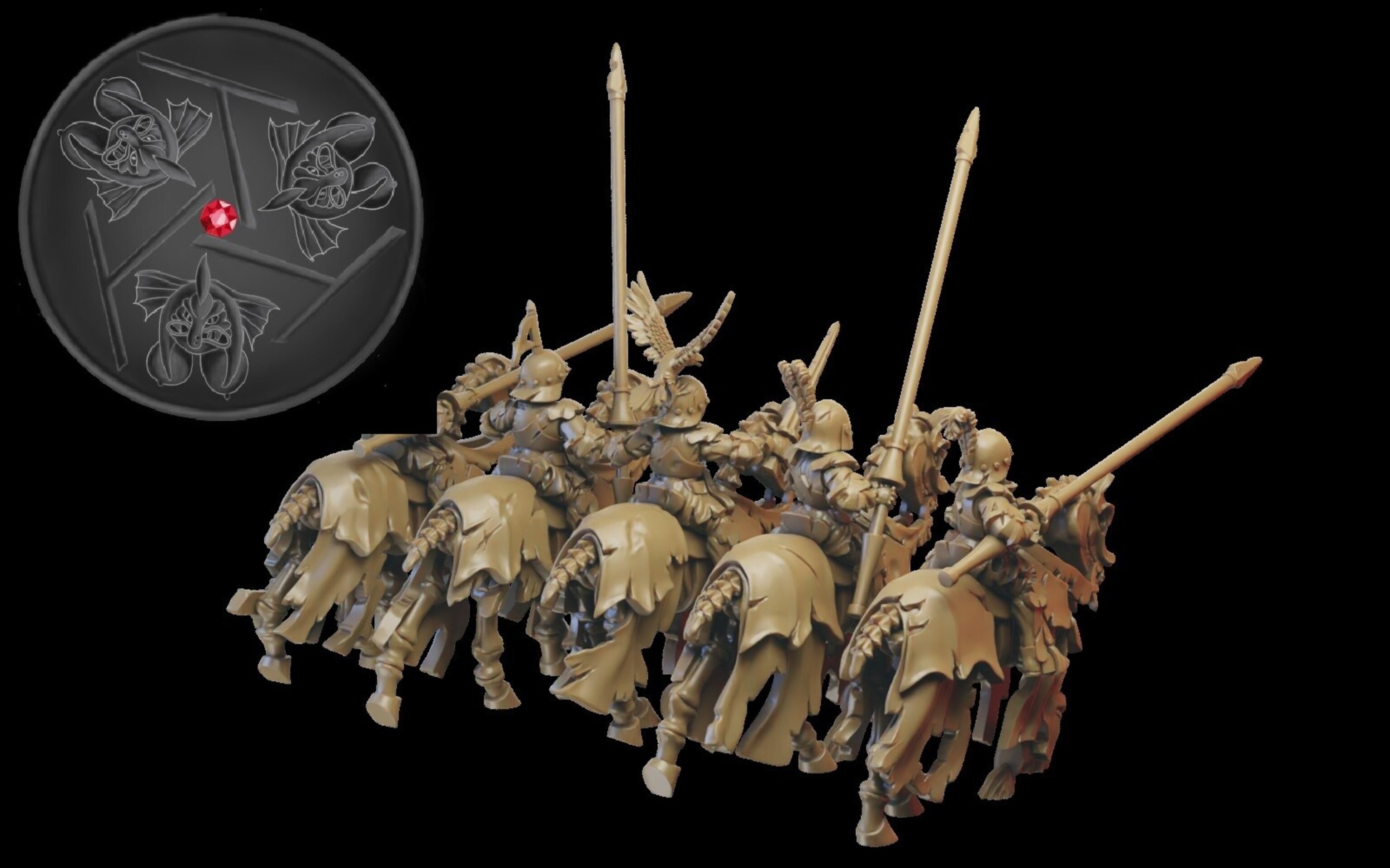 Black Knights (ilhadiel) vampire counts - wargames - resin miniatures - 28 mm - 2