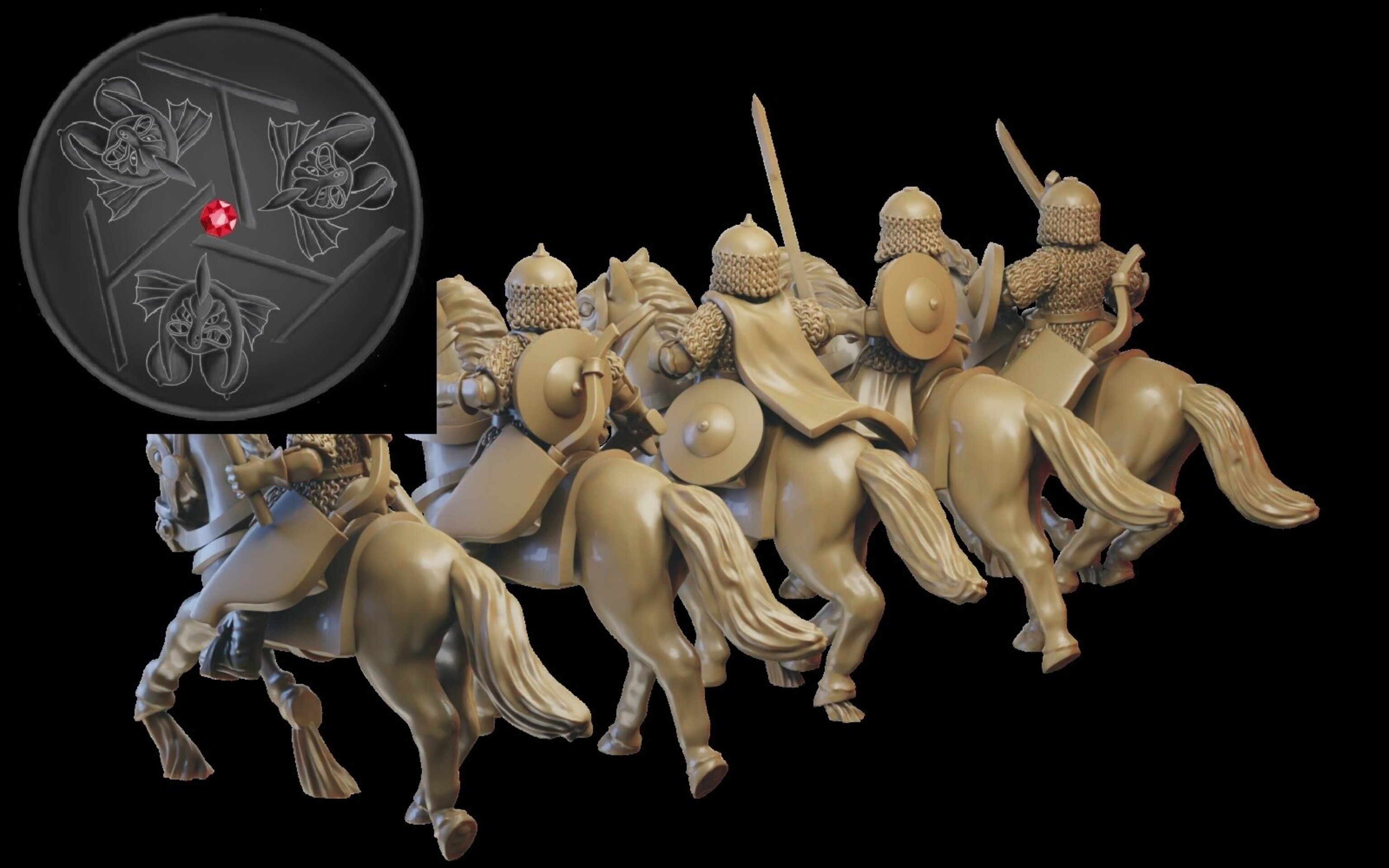 Druzhinas (ilhadiel) kislev - wargames - resin miniatures - 28 mm - 2