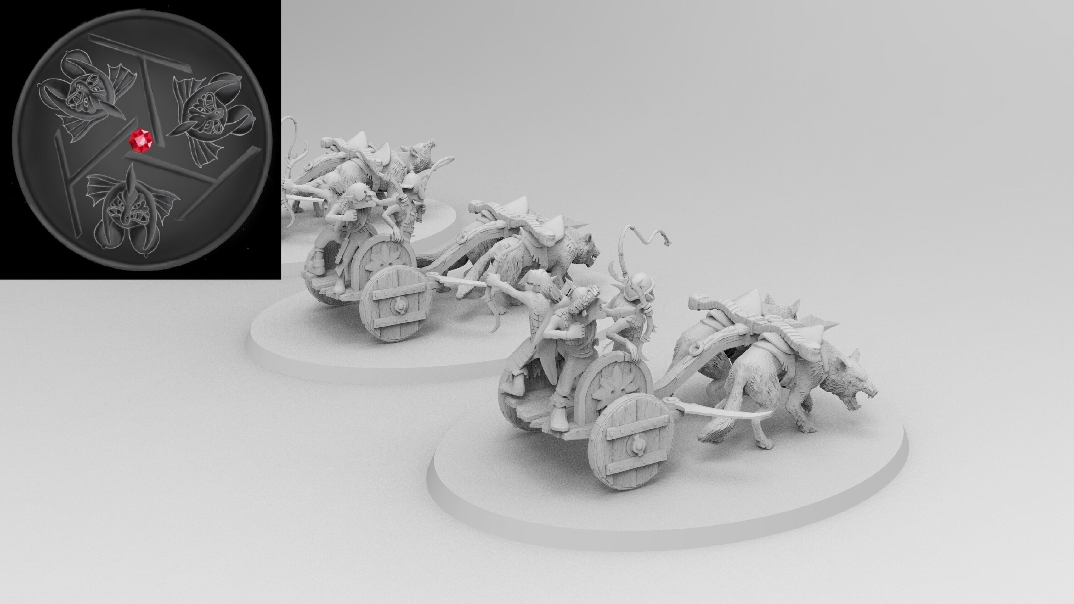 Goblin Wolf Chariot (emang) orcs & goblins - wargames - resin miniatures - 28 mm - 3