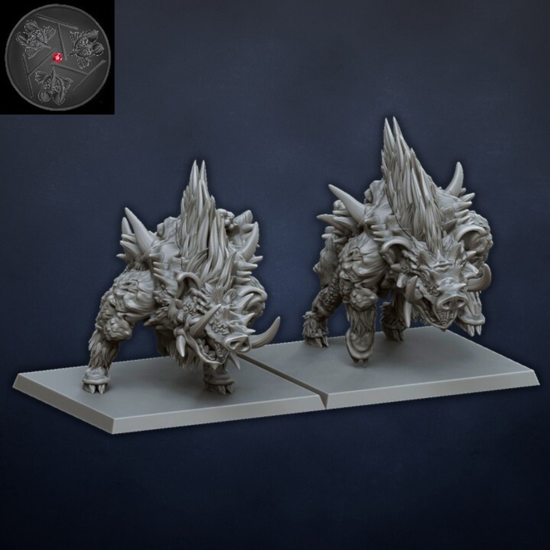 Razorgors (dragons lake) beastmen - wargames - resin miniatures - 28 mm - 2