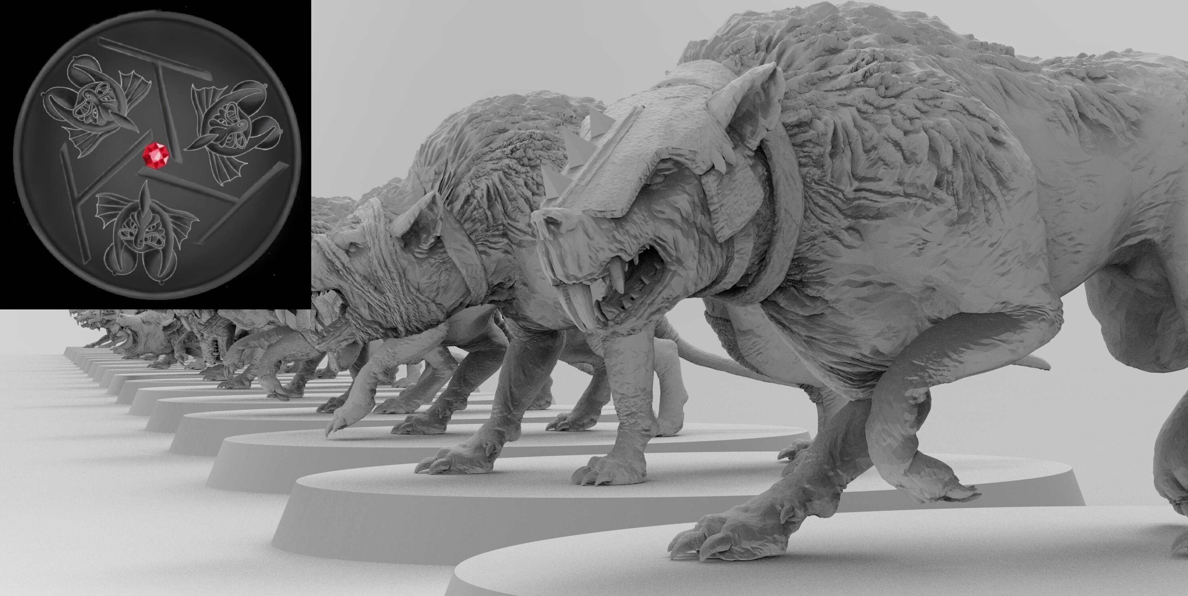 Wolf Rats (emang) skavens - wargames - resin miniatures - 28 mm - 2