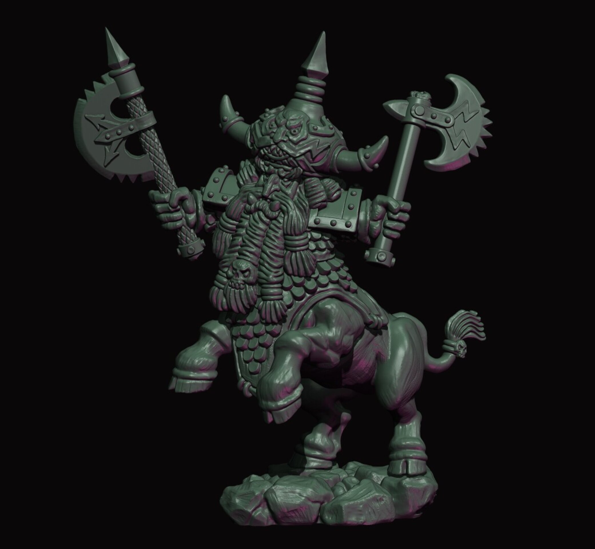 Bull Centaur Hero  (fabelzel) chaos dwarfs oldhammer - resin miniatures - 28 mm - 7