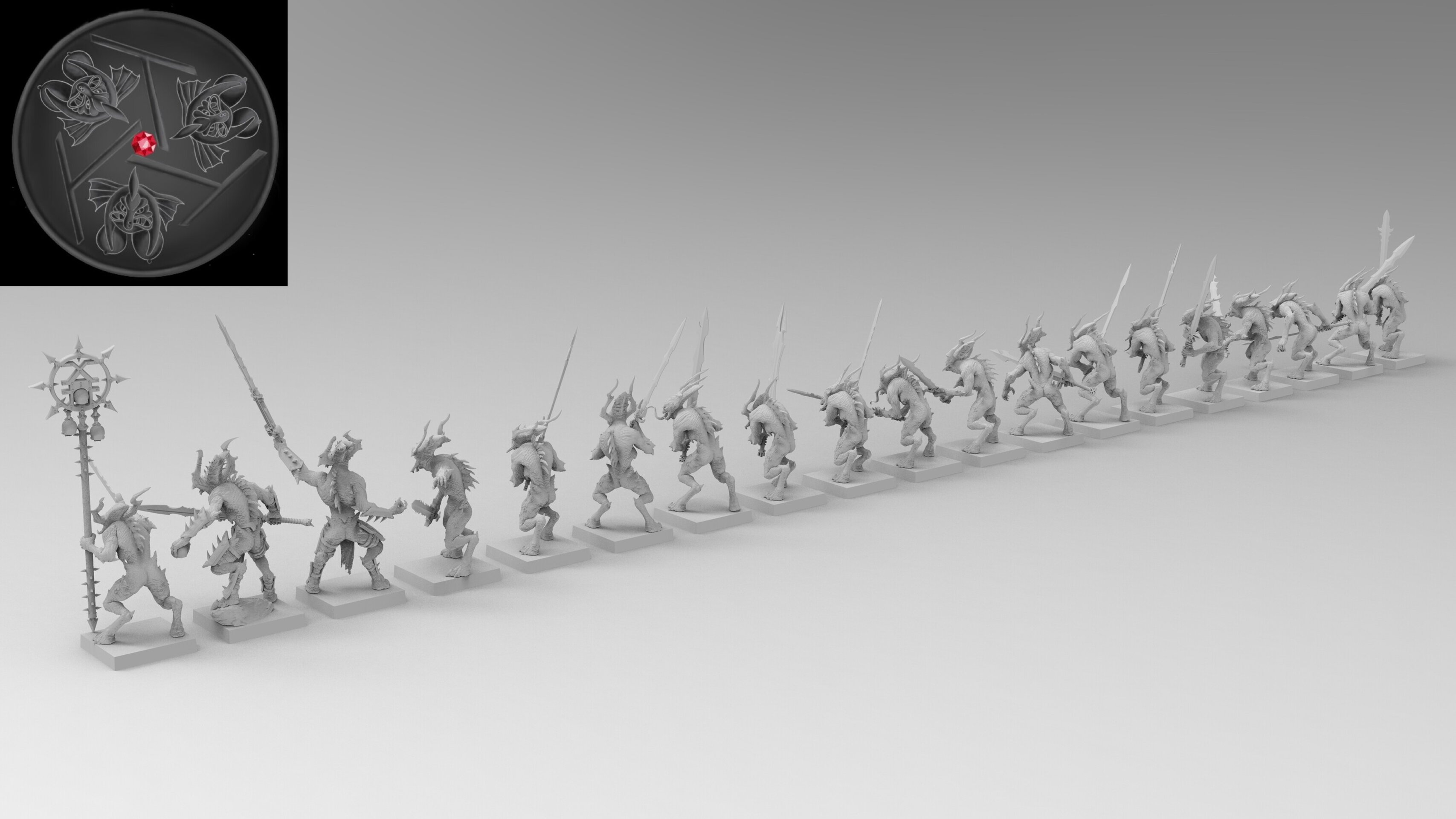 Bloodletters (emang) chaos daemons - wargames - resin miniatures - 28 mm - 3