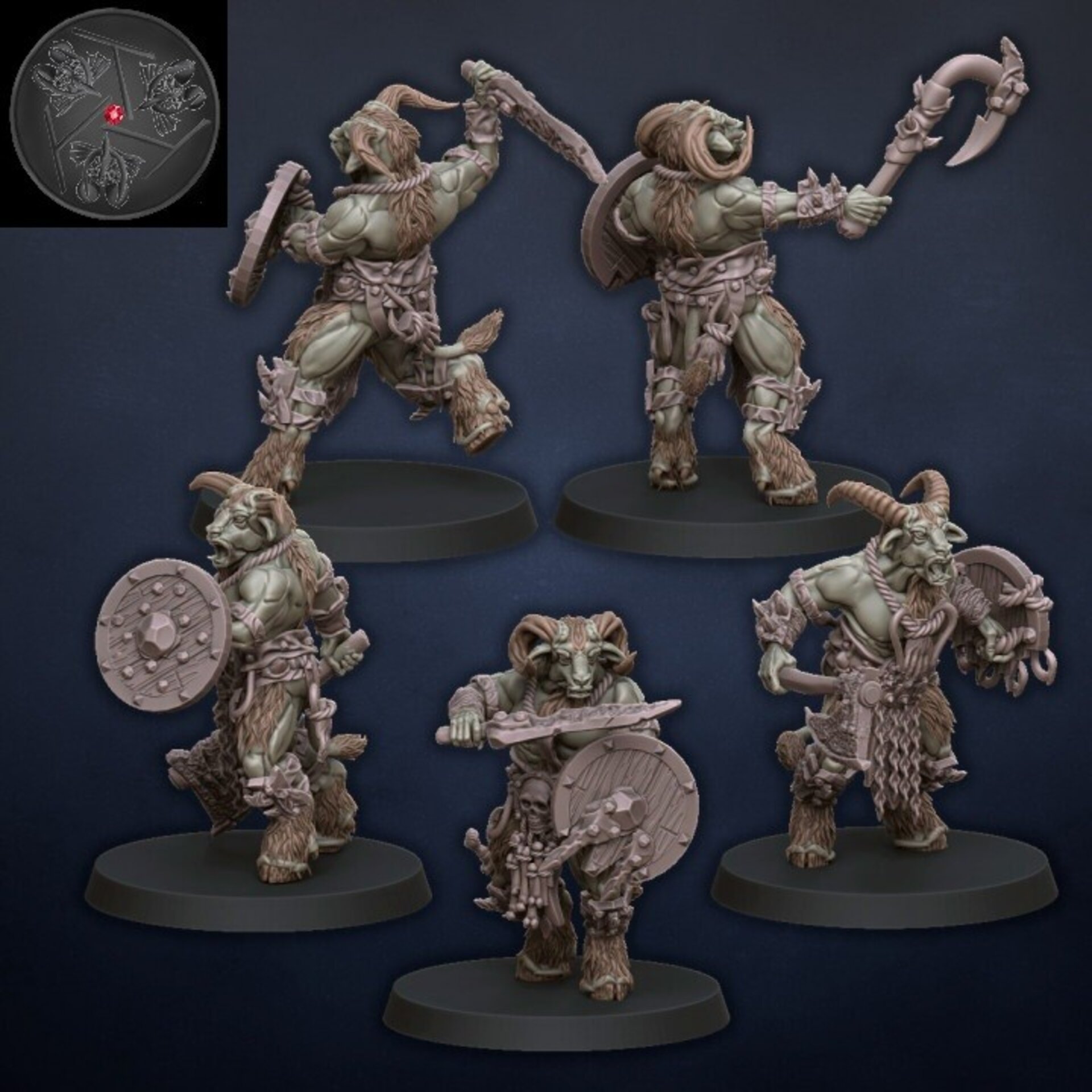 Gors (dragons lake) beastmen - wargames - resin miniatures - 28 mm - 1