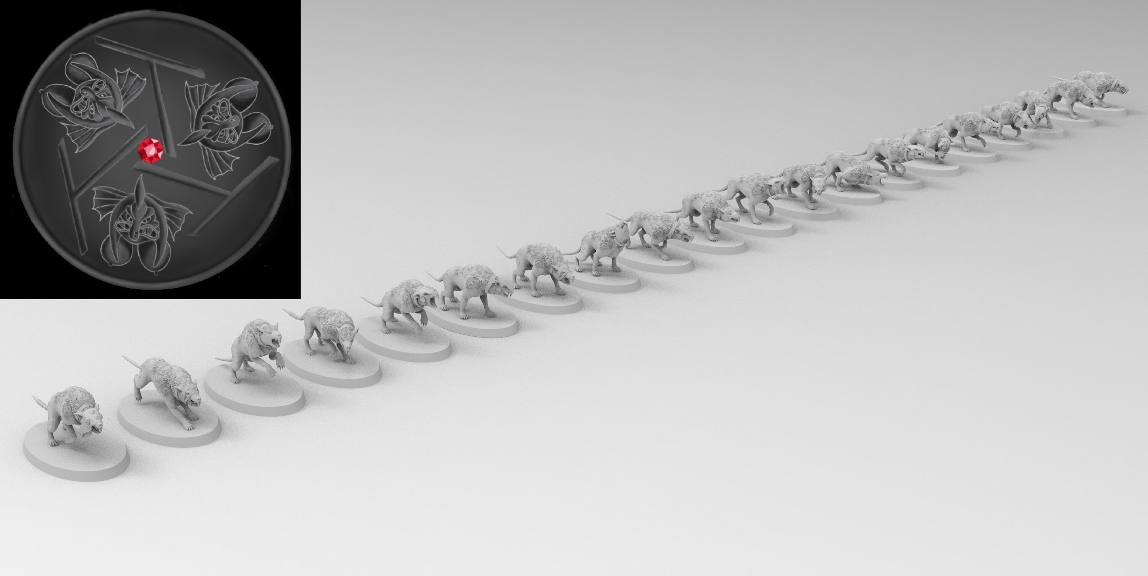 Wolf Rats (emang) skavens - wargames - resin miniatures - 28 mm - 3