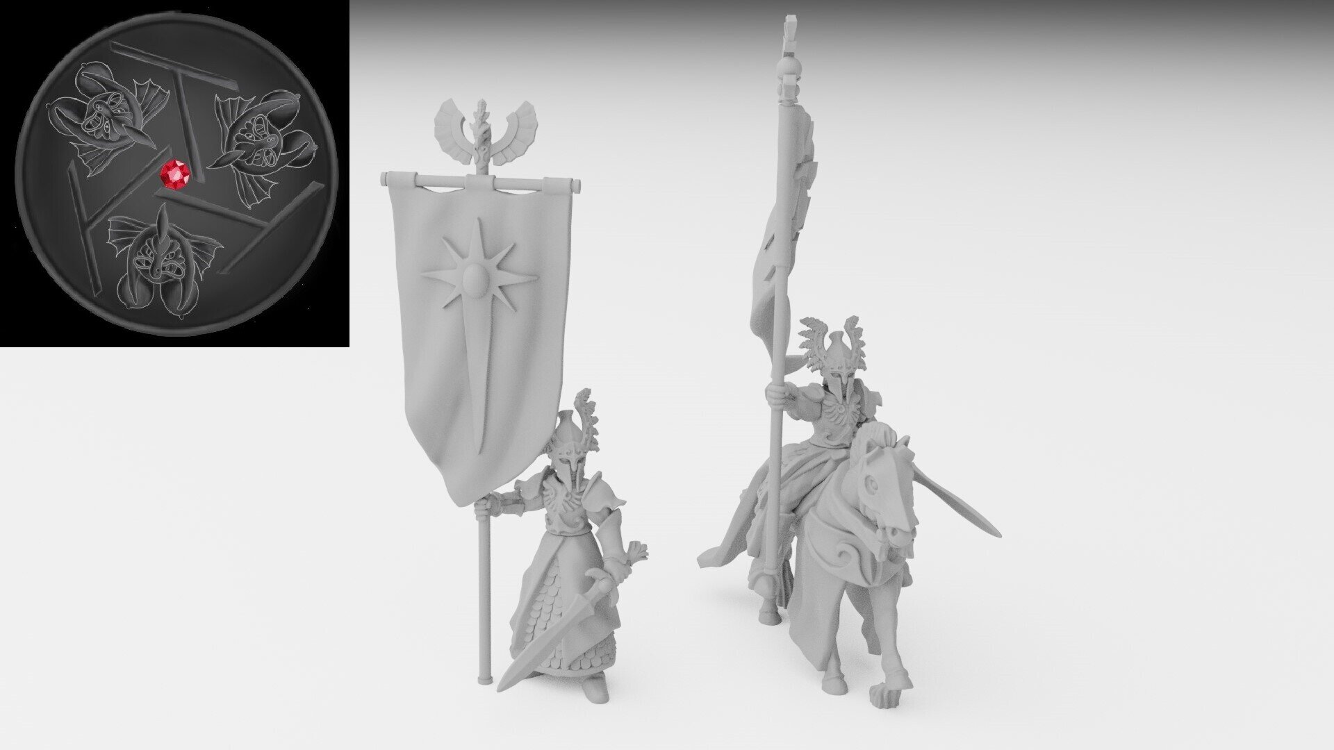 Battle Standard Bearer (ilhadiel) high elves - resin miniatures - 28 mm - 1