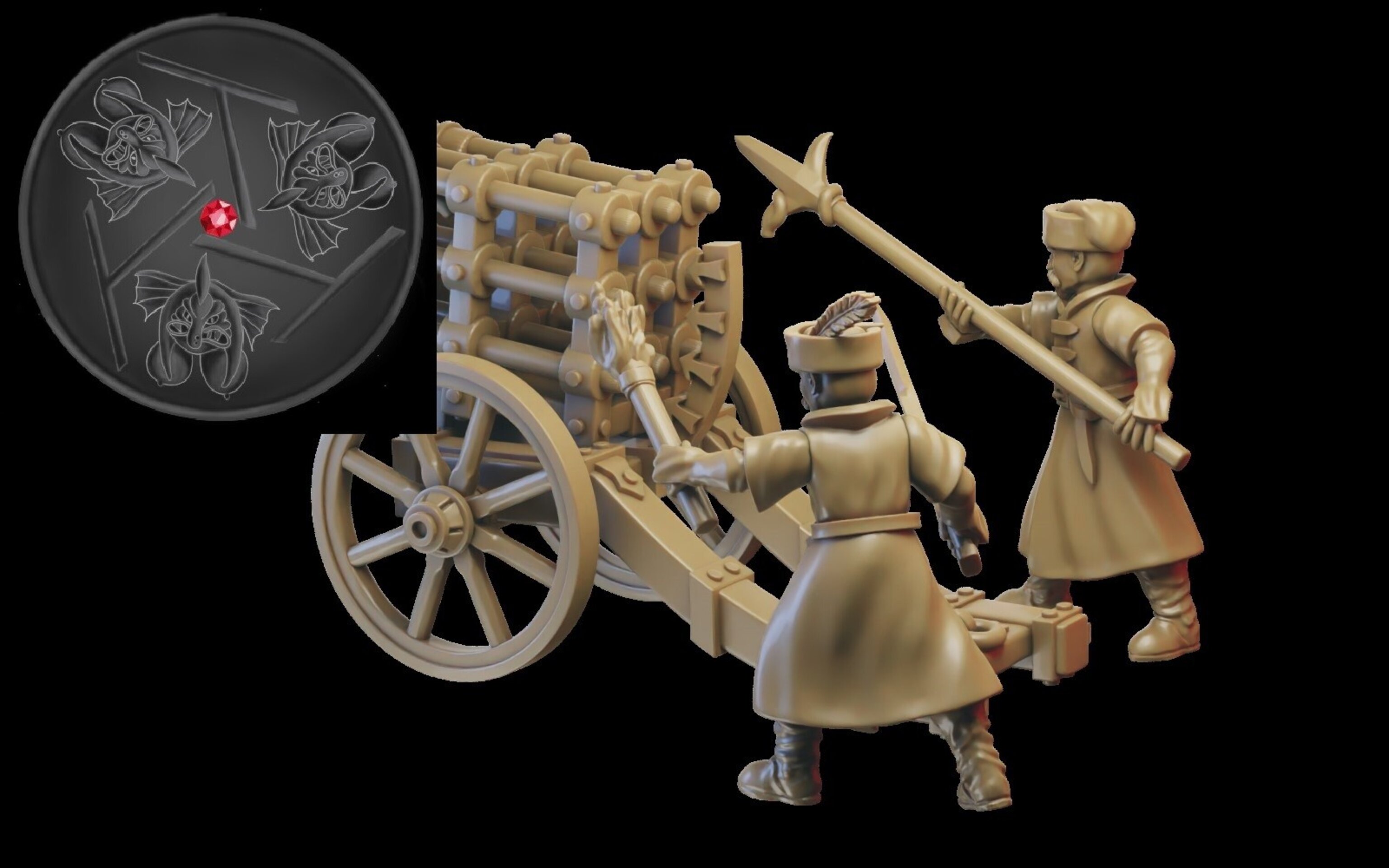 Helstorm Rocket Battery (ilhadiel) kislev - wargames - resin miniatures - 28 mm - 2