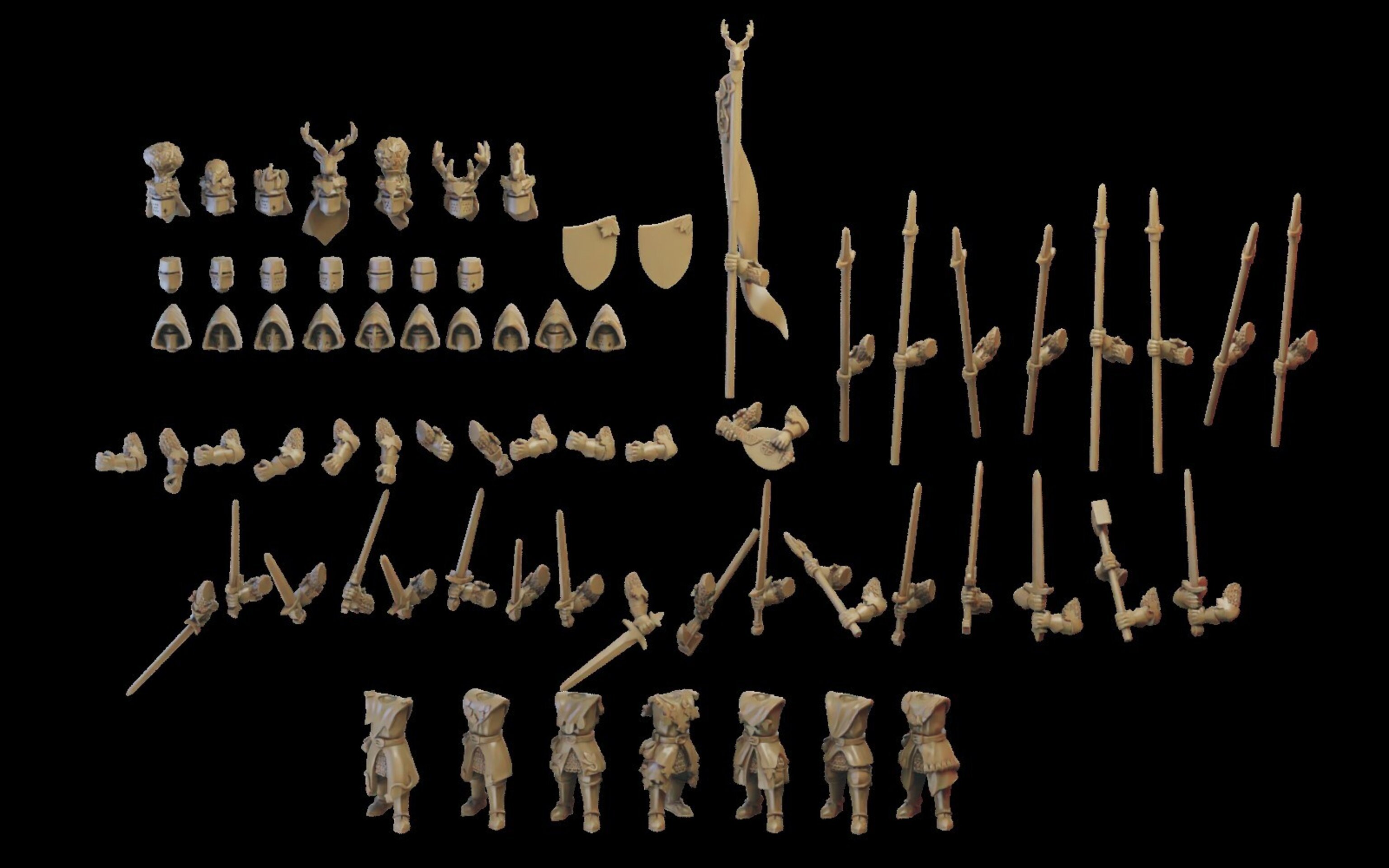 Foot Knights (ilhadiel) bretonnia - wargames - resin miniatures - 28 mm - 5