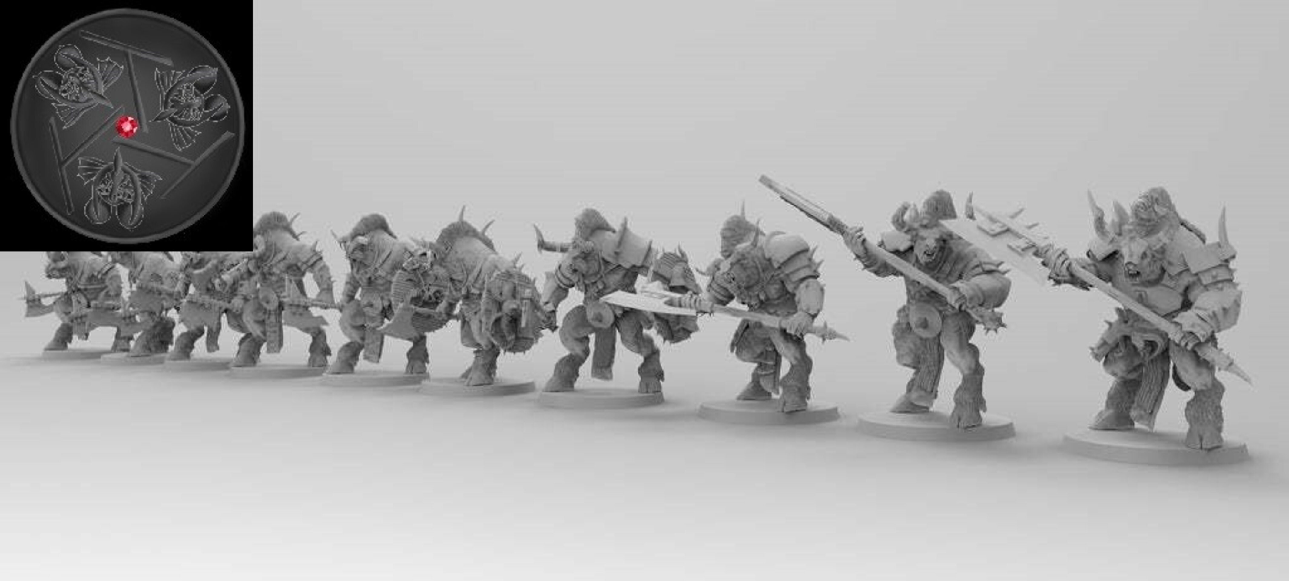 Bullgors (emang) beastmen - wargames - resin miniatures - 28 mm - 2