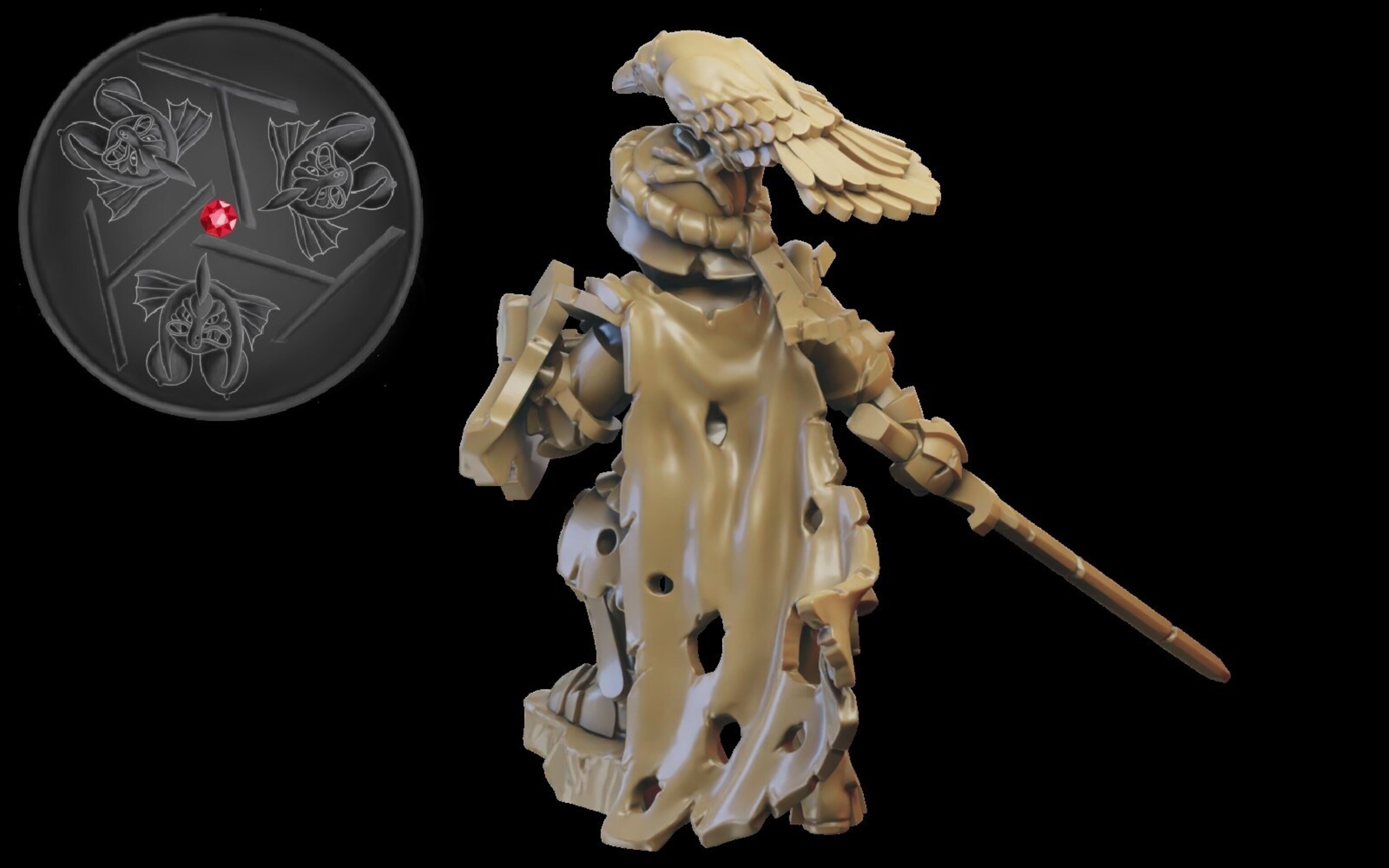 Wight King on foot (ilhadiel) vampire counts - wargames - resin miniatures 28 mm - 5