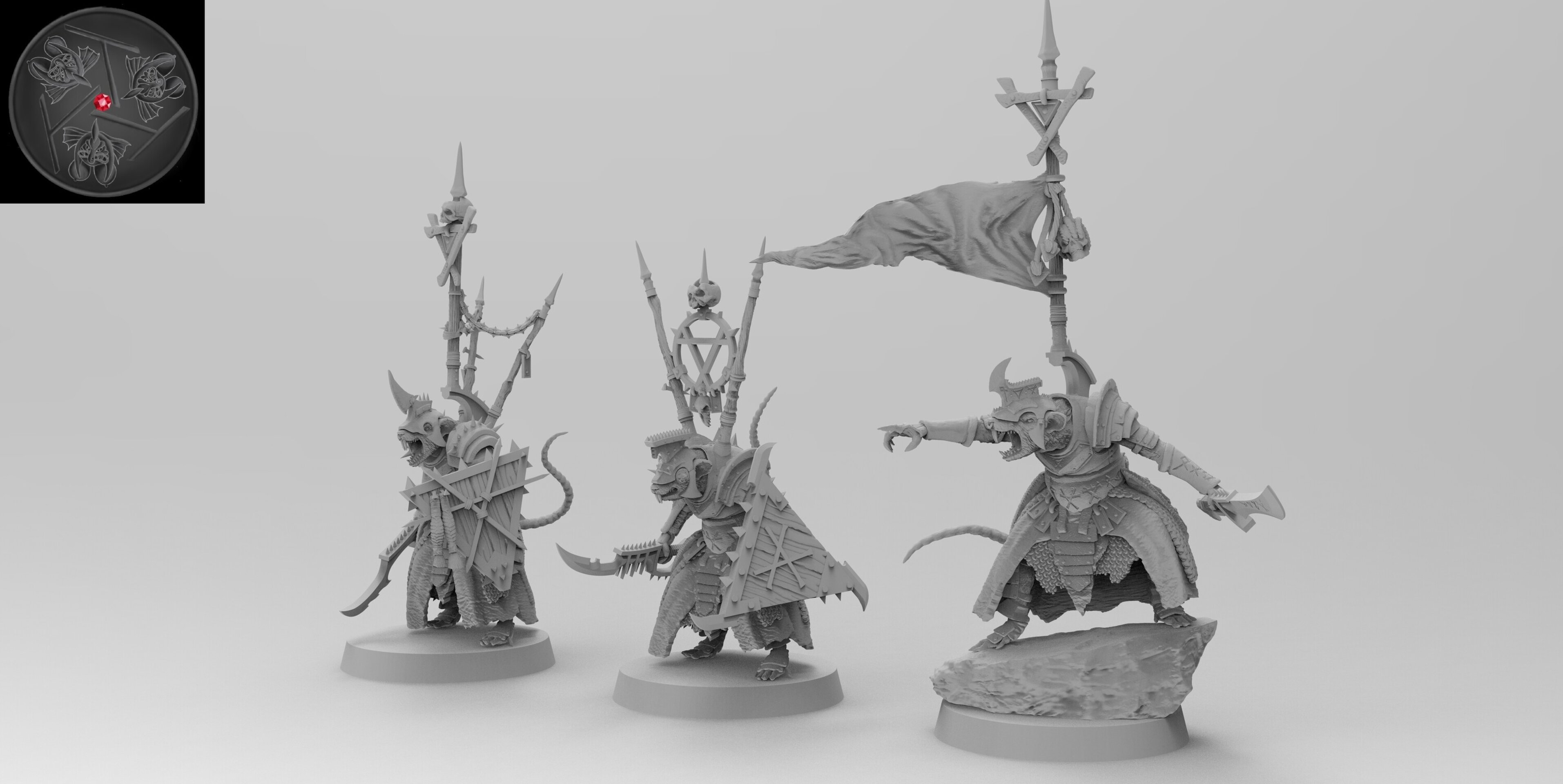 Warlord on foot (emang) skavens - wargames - resin miniatures - 28 mm - 2