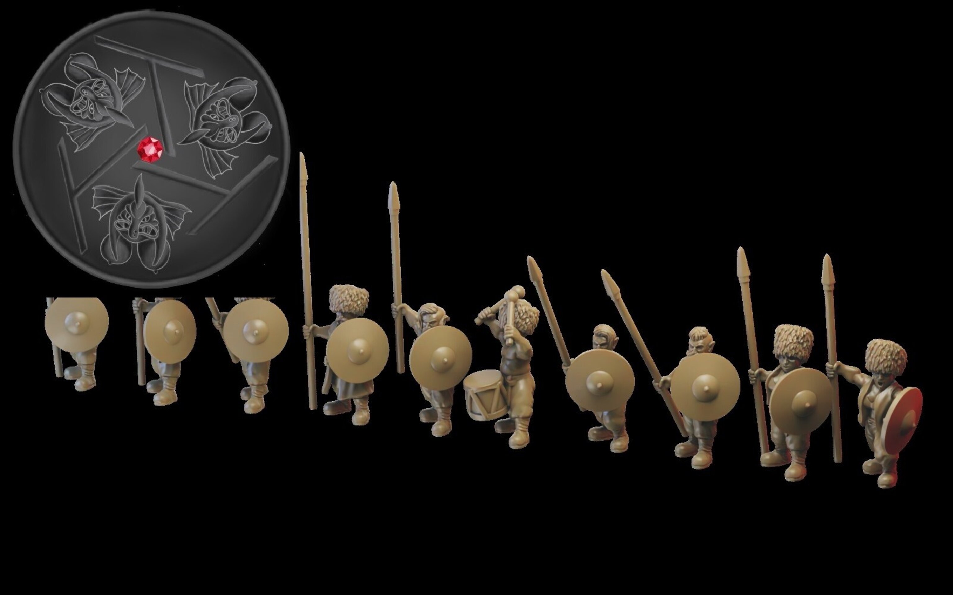 Halfling Warriors (ilhadiel) kislev - wargames - resin miniatures - 28 mm - 2