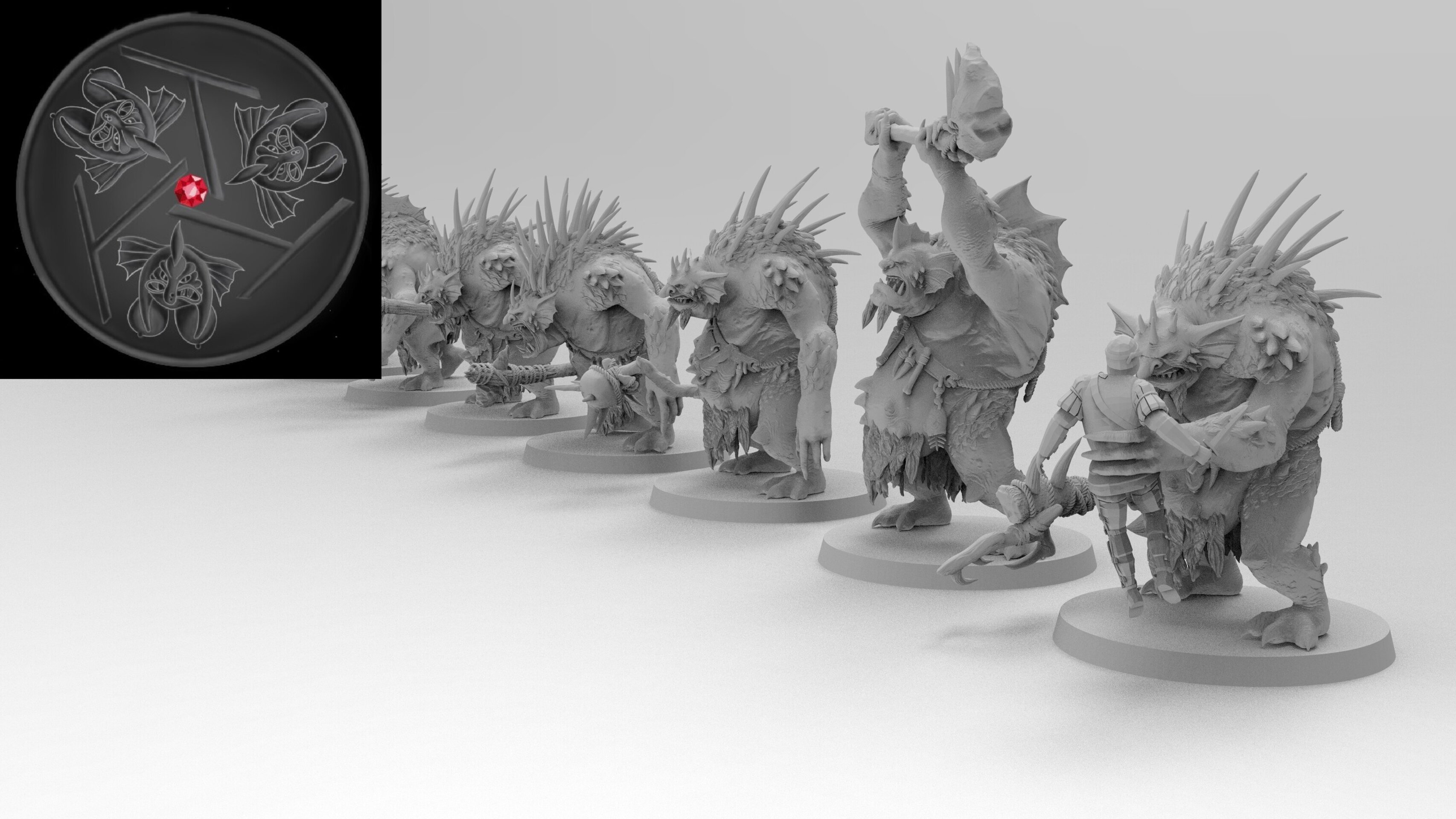 River Trolls (emang) orcs & goblins - wargames - resin miniatures - 28 mm - 2