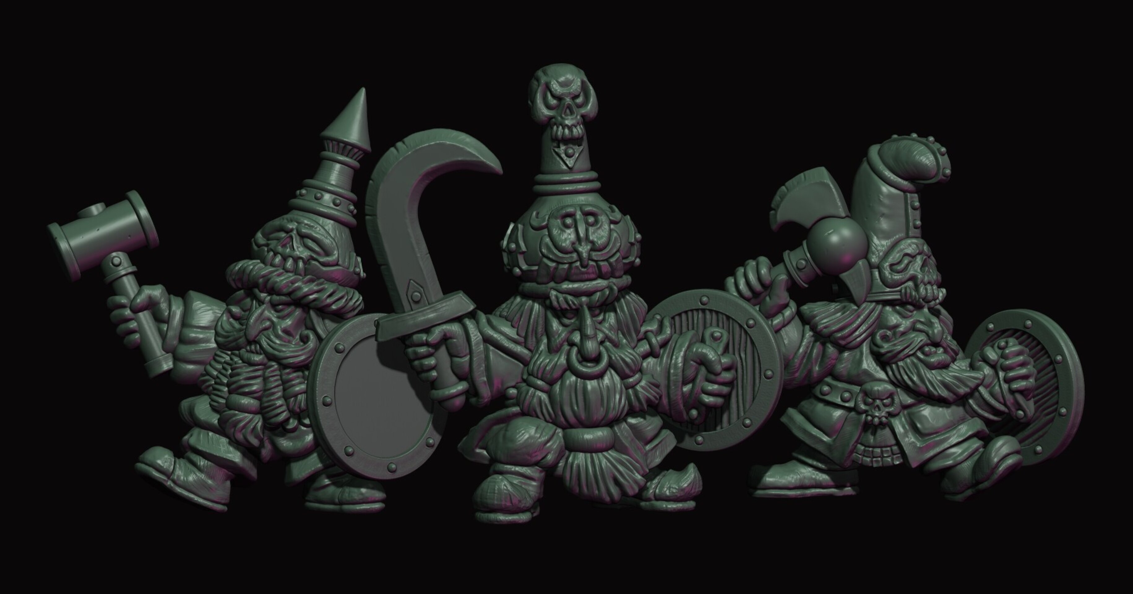 Chaos Dwarfs Warriors  (fabelzel) chaos dwarfs oldhammer - resin - 28 mm - 12